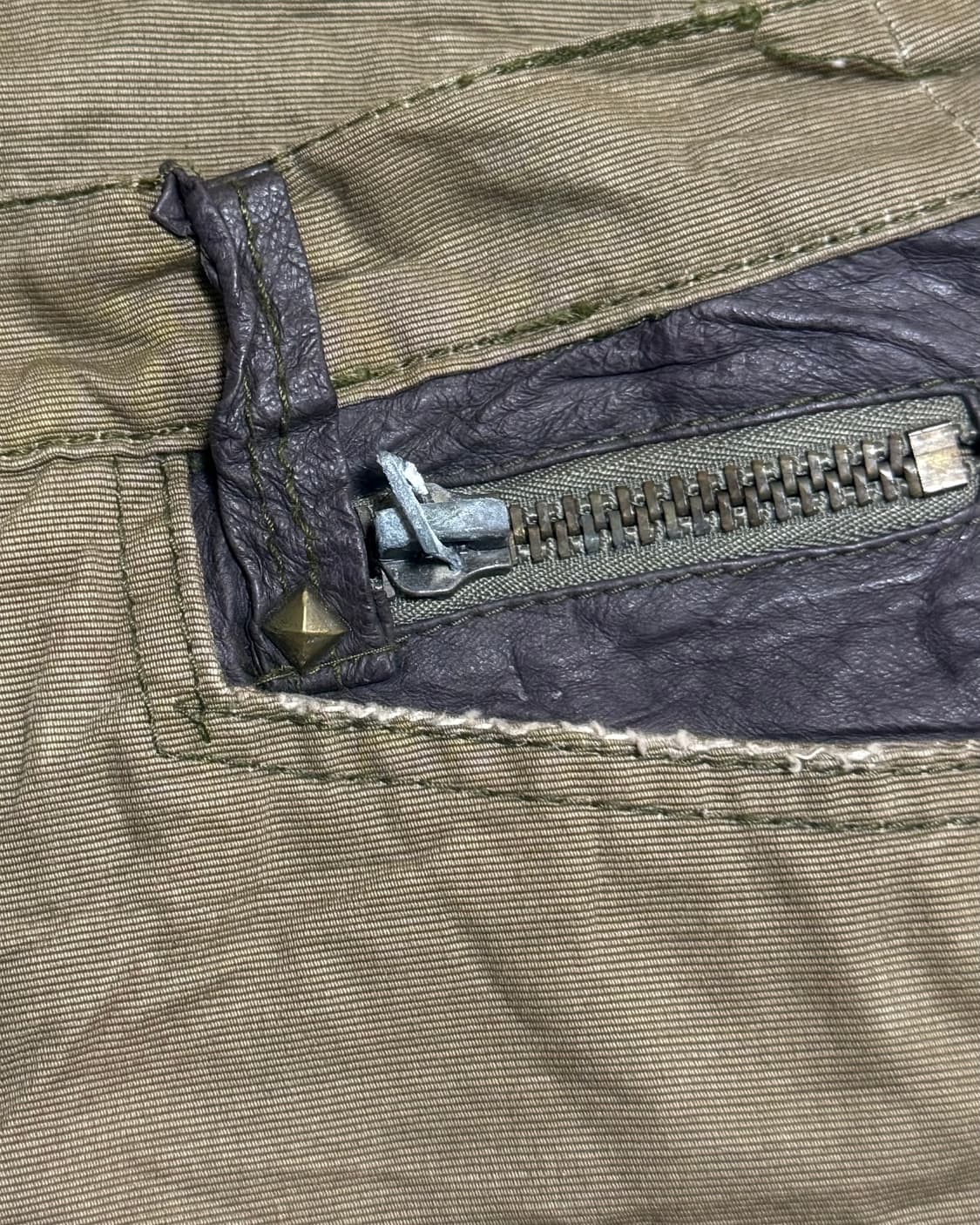 빈티지 카키 숏츠 상품이미지4