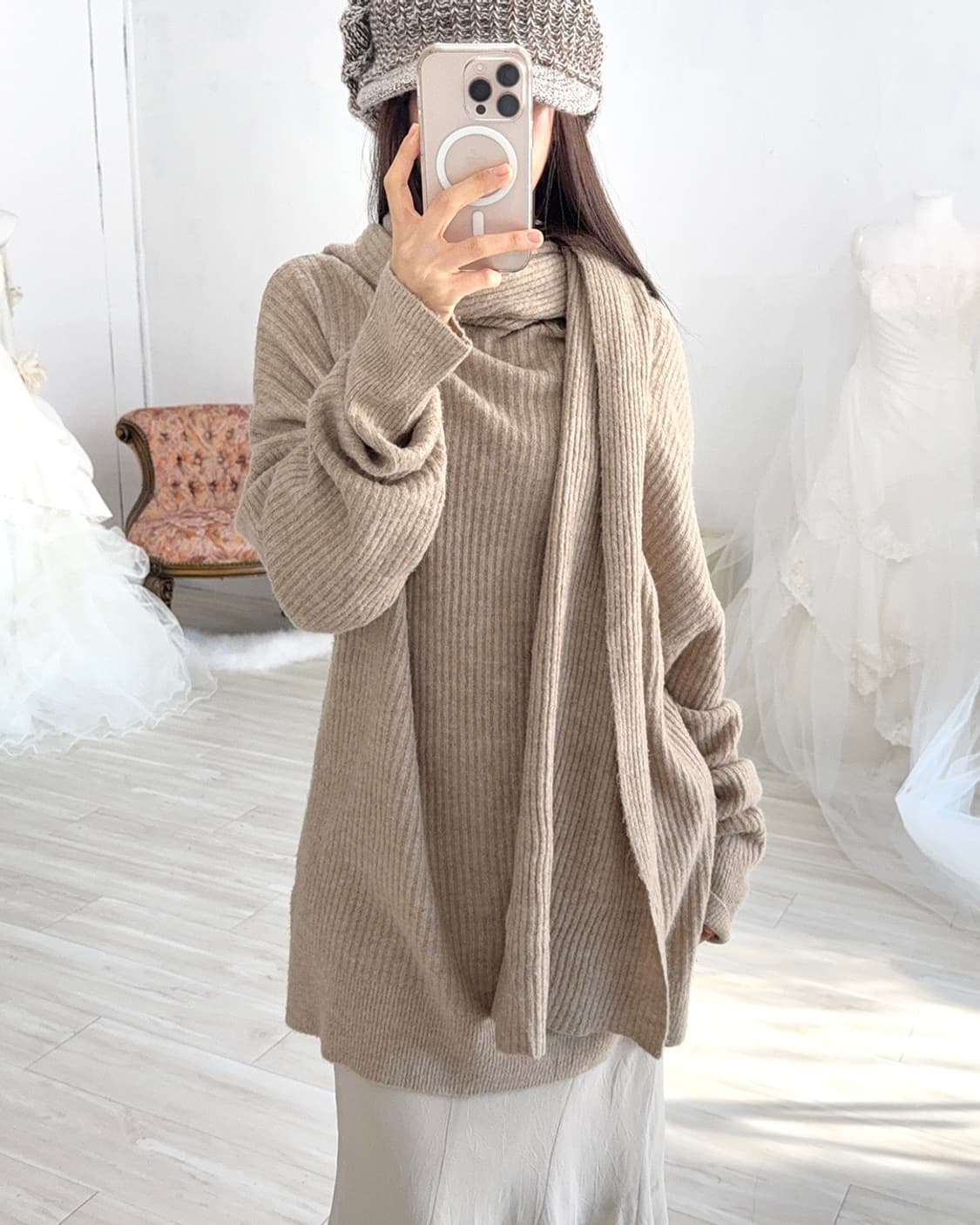 mute beige knit dress 상품이미지4