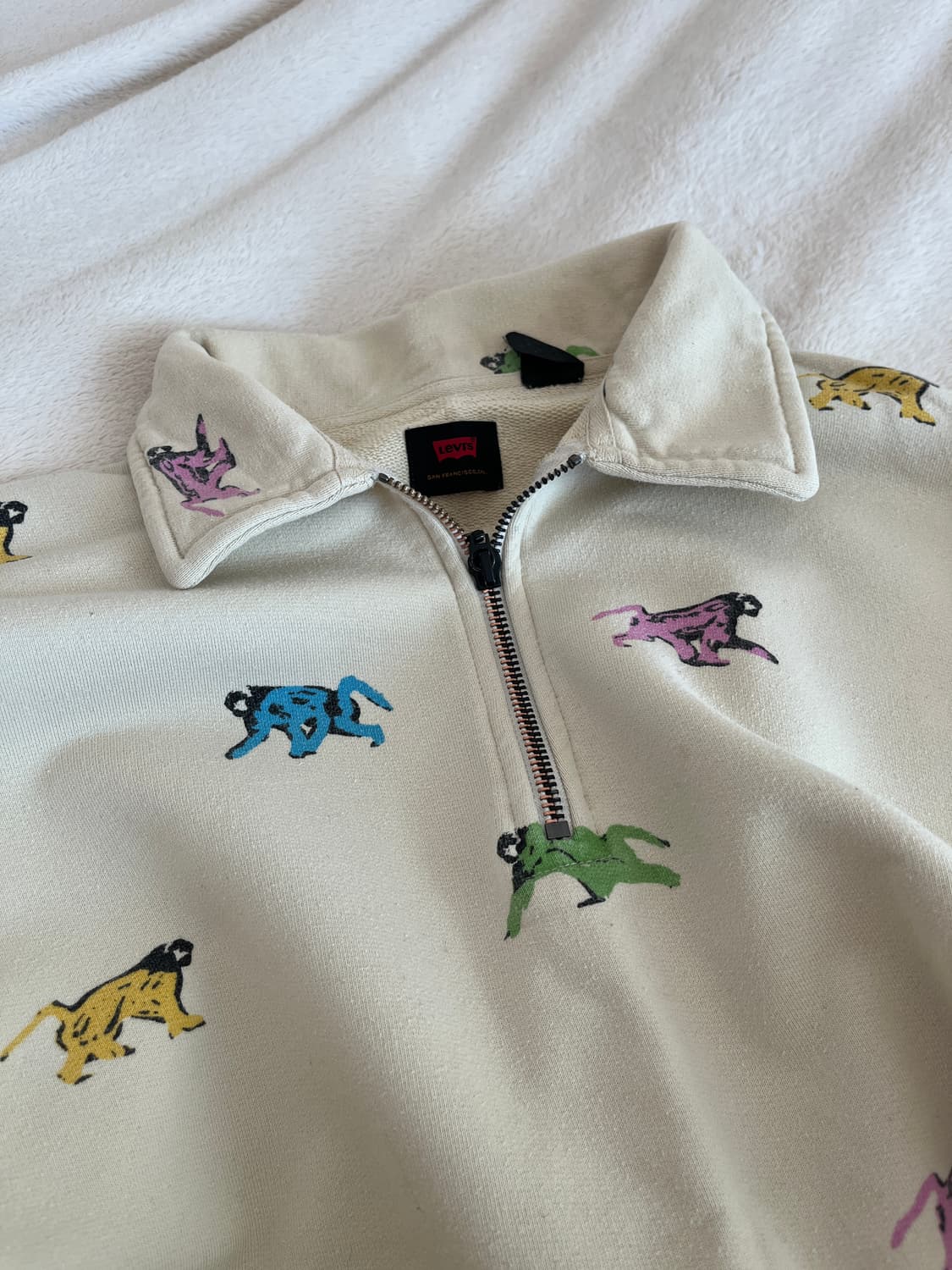 리바이스 패턴 하프집업 M  상품이미지1