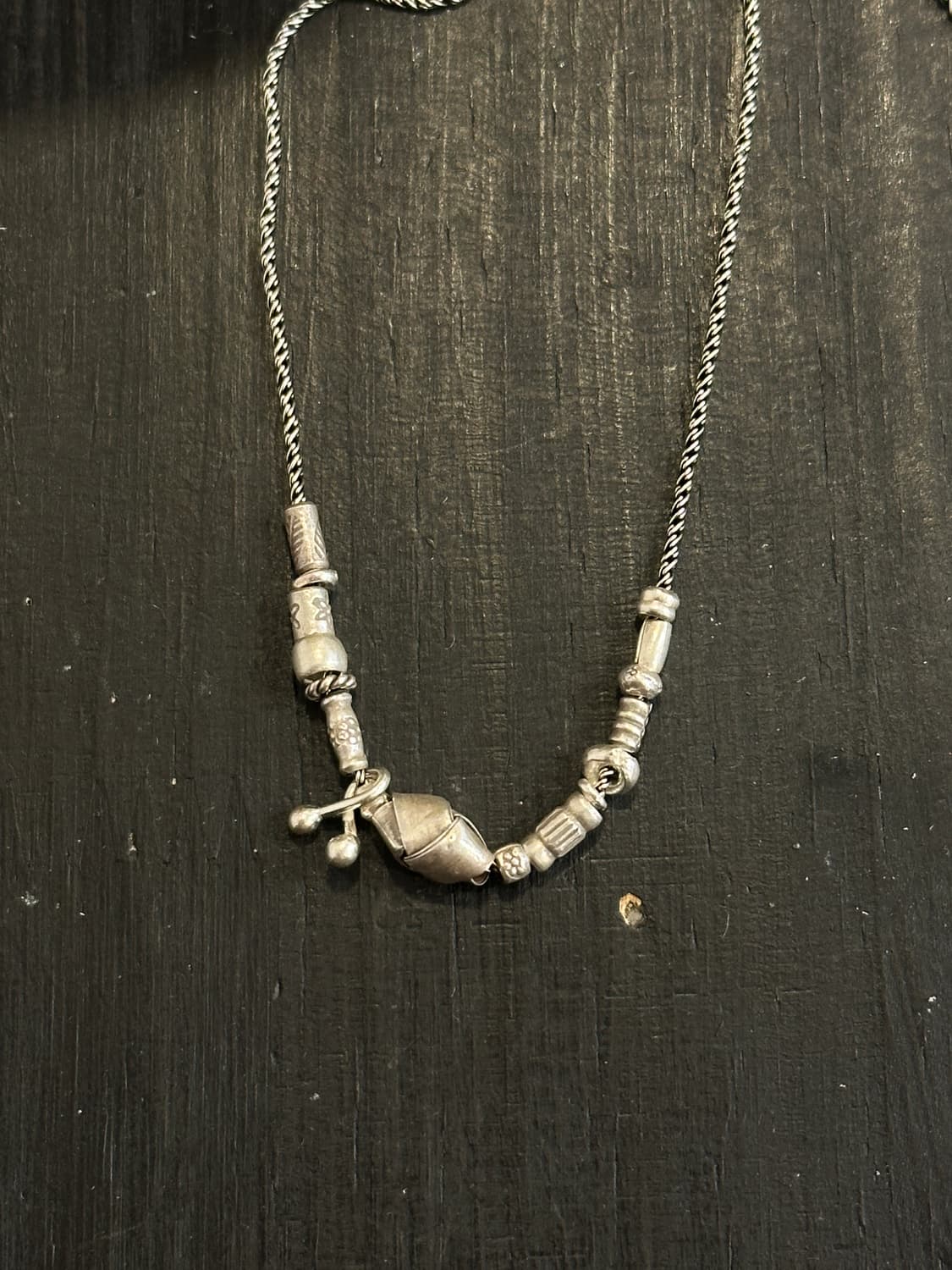 Musta karensilver mix Necklace 상품이미지1