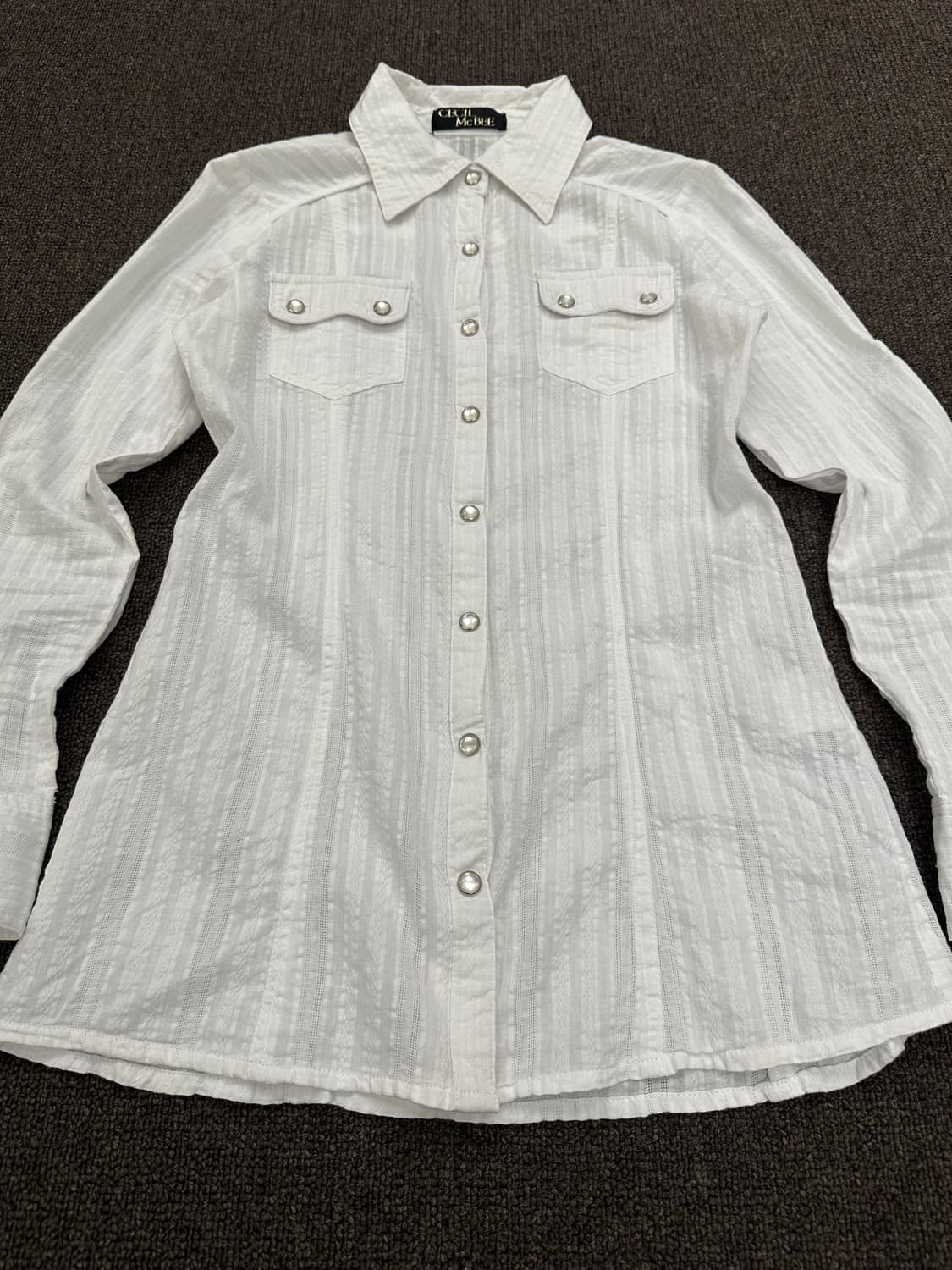 M)Cecil McBee 여성 화이트 웨스턴 셔츠 상품이미지3