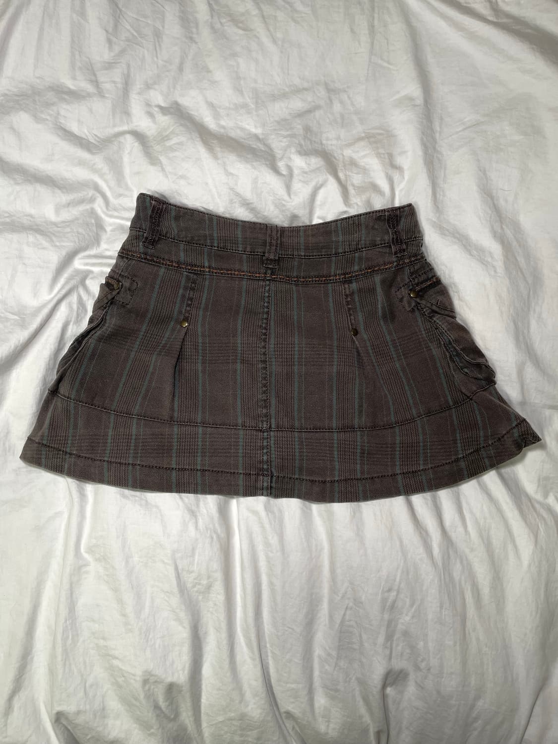 y2k grey vintage cargo mini skirt 카고 스커트 상품이미지4