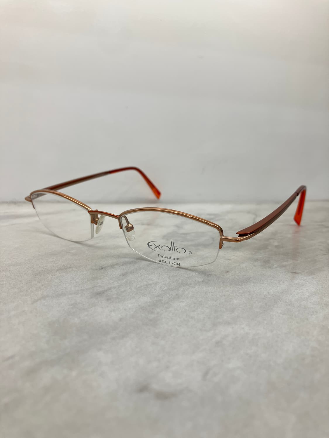 B46 엑살토 Exalto 엔틱 골드 오렌지 반무테 메탈테 안경 상품이미지9