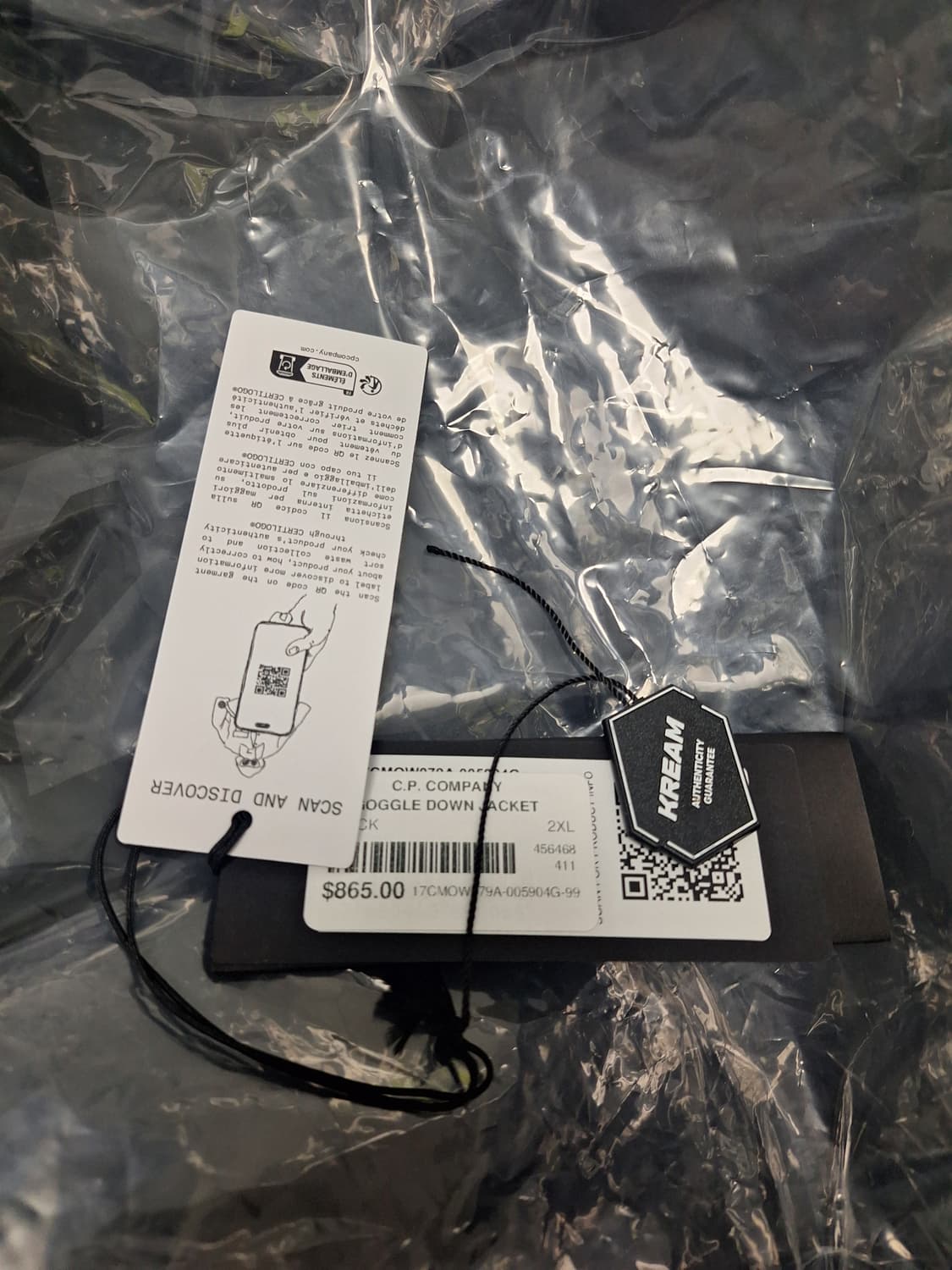 (XXL) cp컴퍼니 24fw 크롬-r 고글 다운 자켓 블랙 상품이미지8