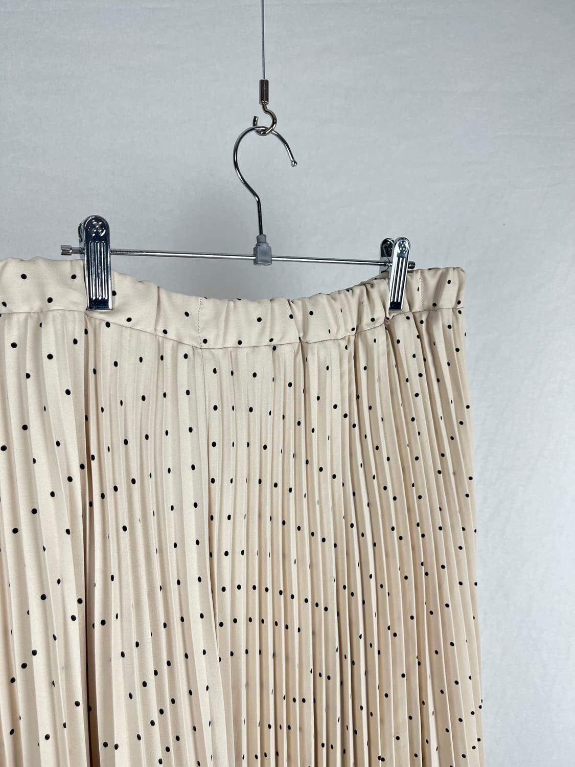 Vintage 도트 플리츠 롱 스커트 상품이미지2
