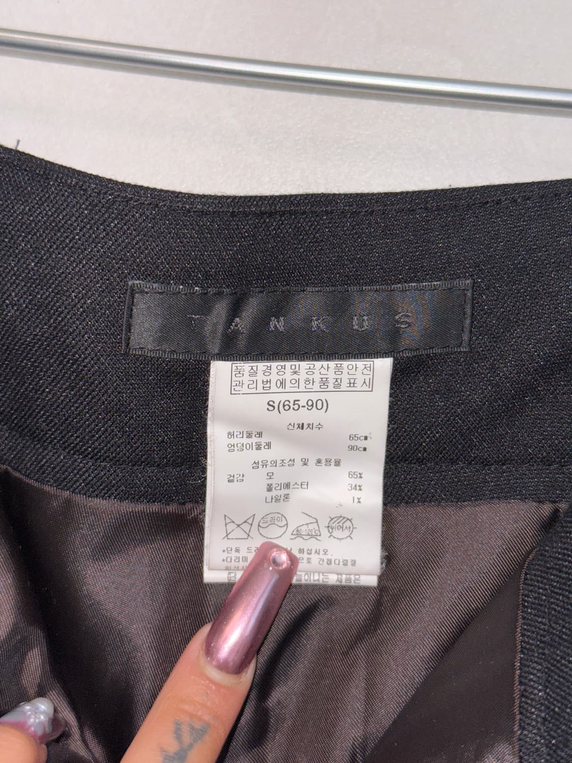 Tankus black check wool short pants 상품이미지4