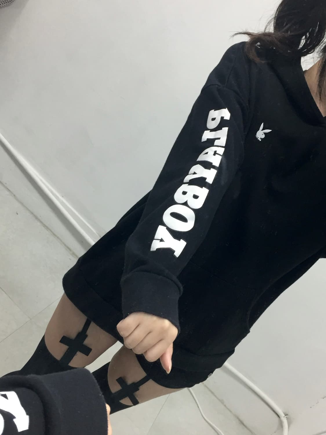 [PLAY BOY] 플레이보이 갸루 레터링 후드티 상품이미지2
