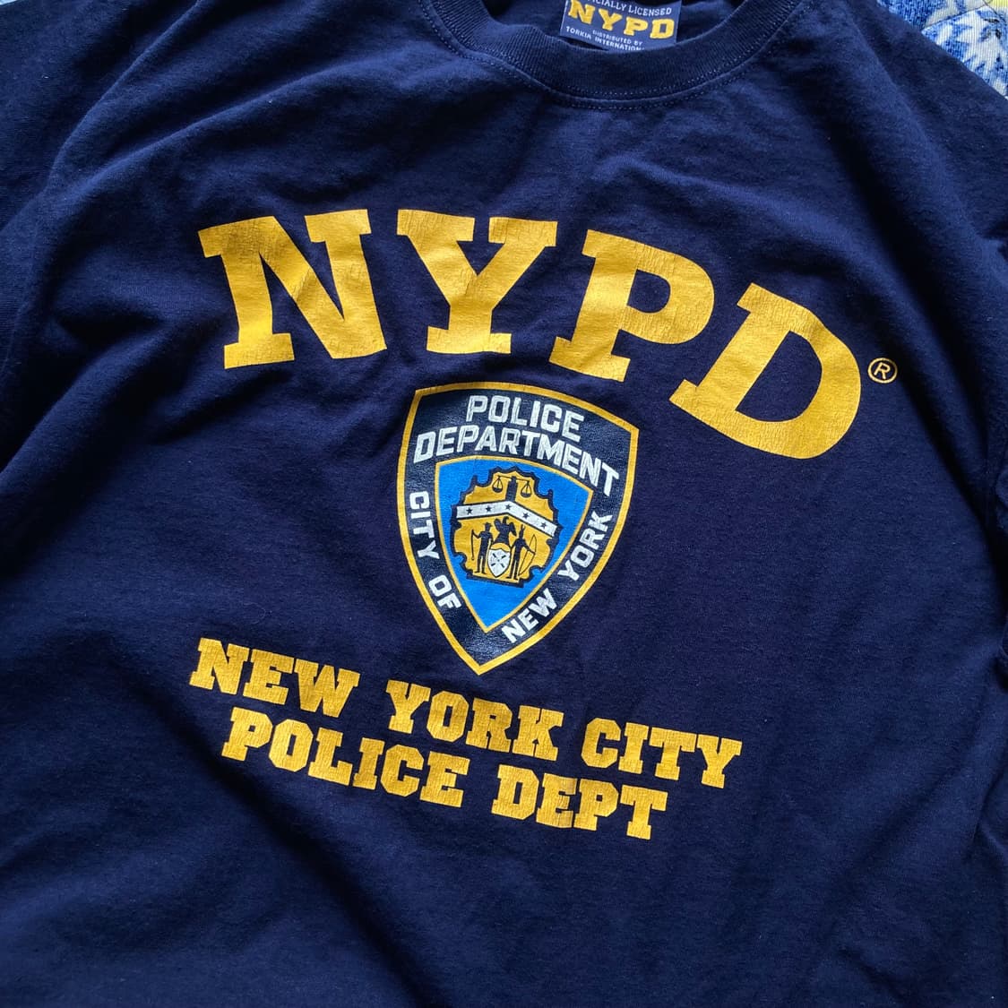 Officially 빈티지 NYPD 로고 프린팅 네이비 발팔 반소매 셔츠 상품이미지4