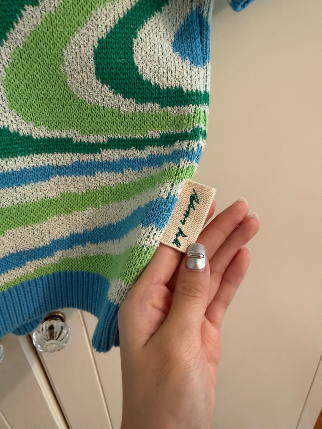 앤더슨벨 델라 자카드 니트 탑 S 상품이미지5