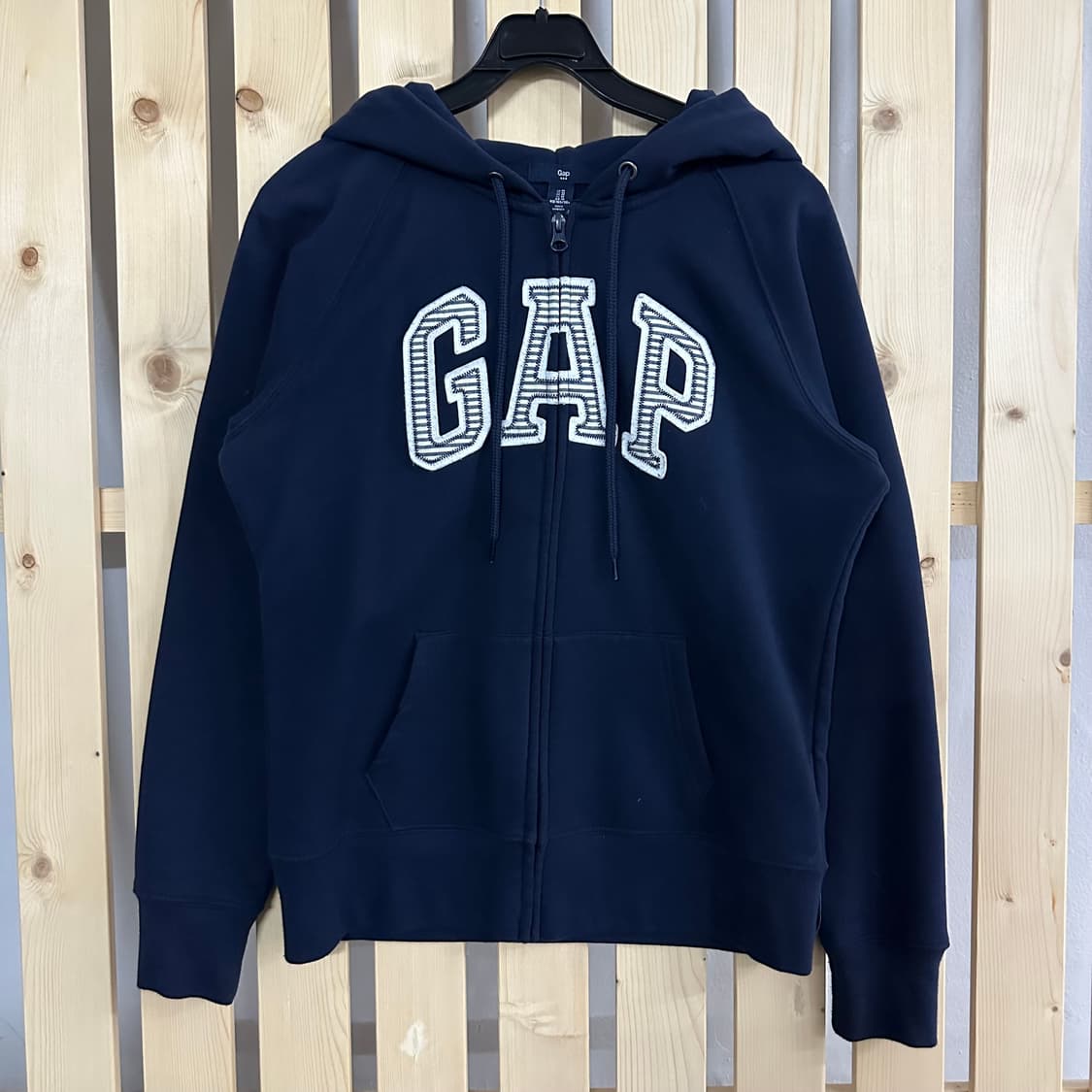 (M) GAP 갭 네이비 스트라이프 패치 후드집업 상품이미지1