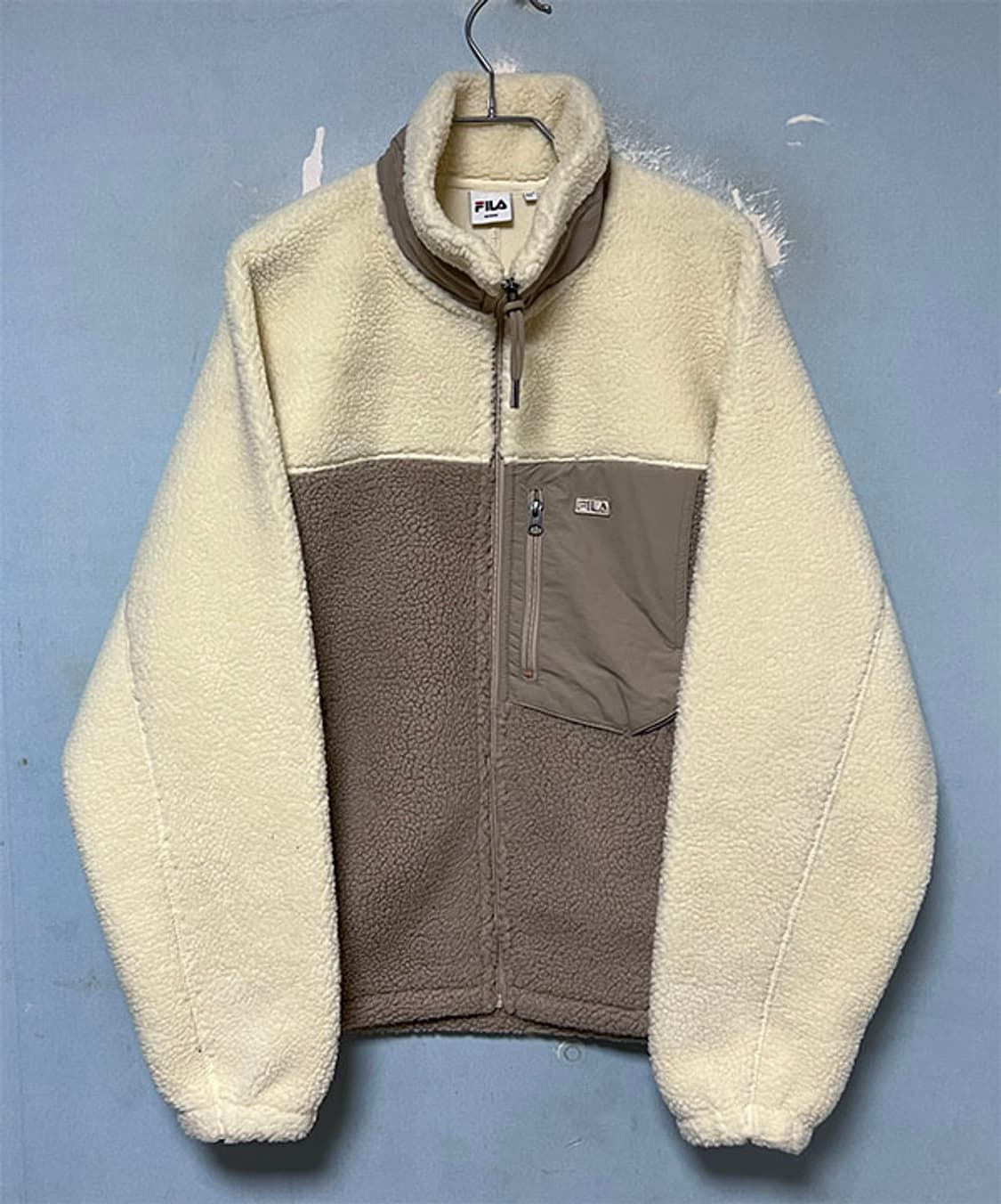 FILA 휠라 블록우븐패치 남자 뽀글이점퍼 새상품 M 95  상품이미지1