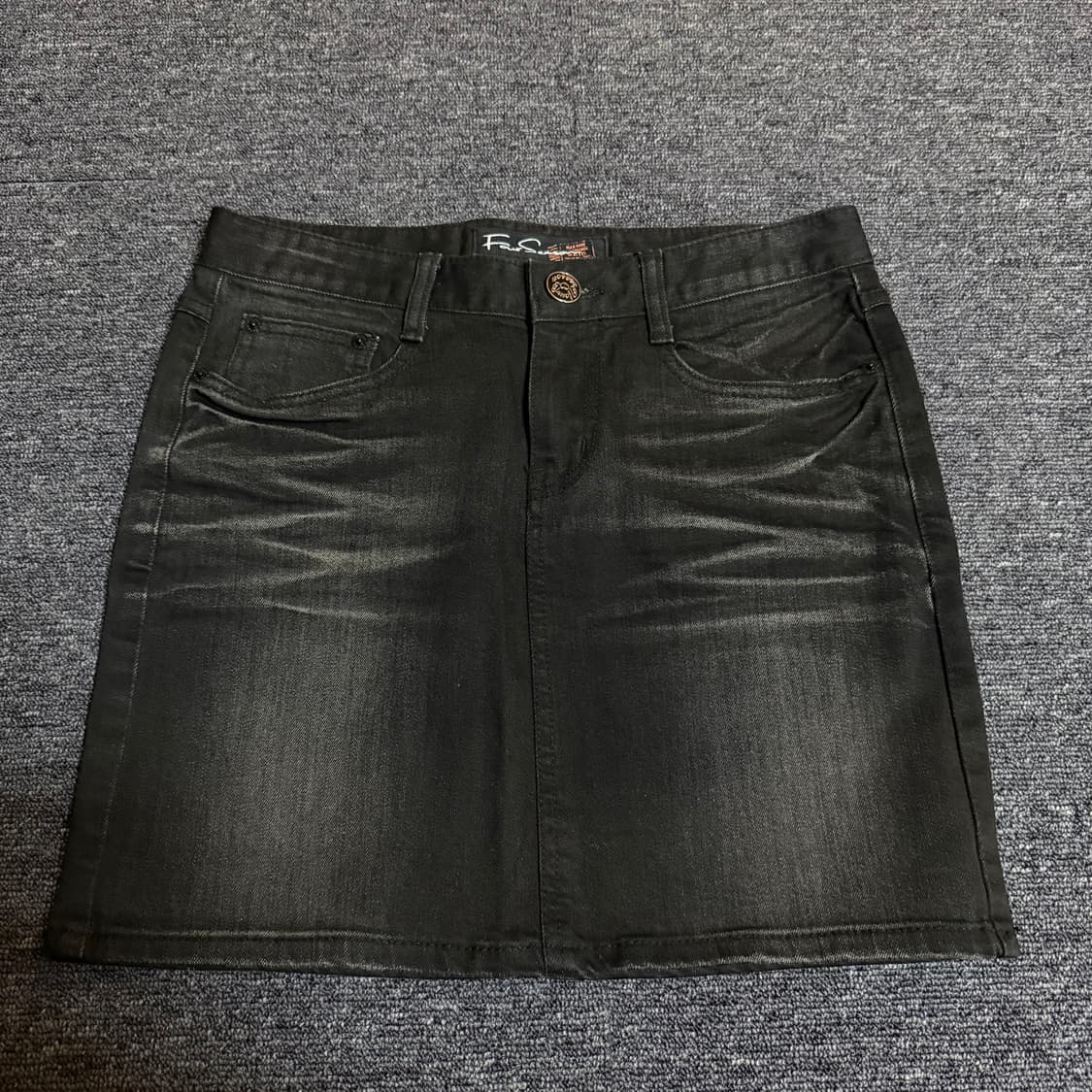 와이즈걸 빈티지 펑크 흑청 미니스커트 상품이미지1