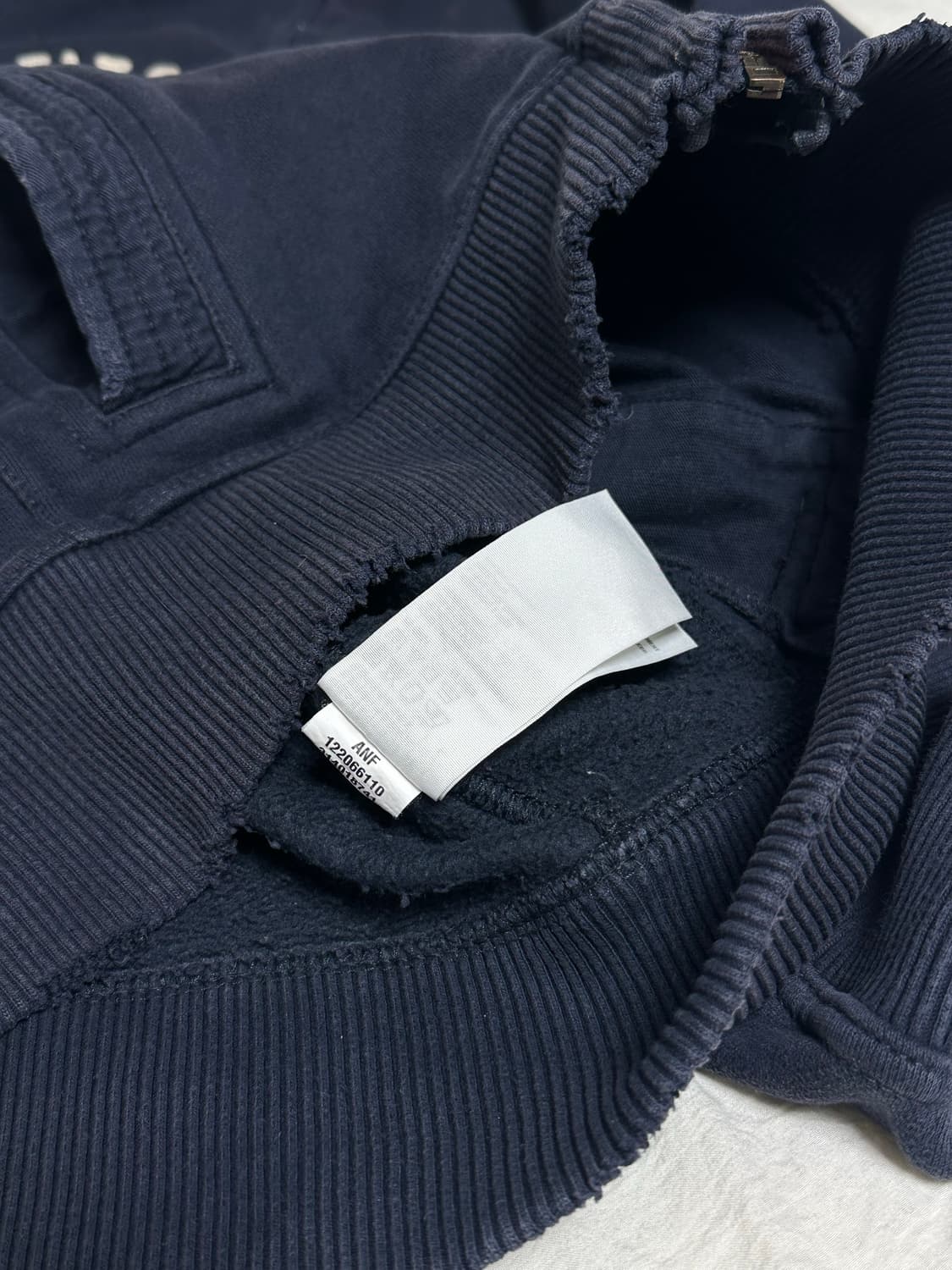 아베크롬비 코튼져지 집업 네이비 미디움 상품이미지4