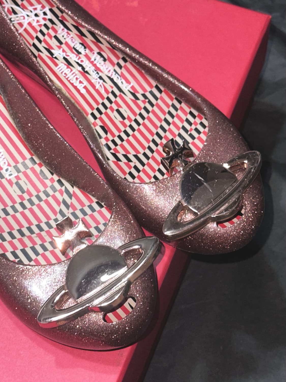 비비안웨스트우드 베이지 로즈골드 젤리슈즈 235 상품이미지3