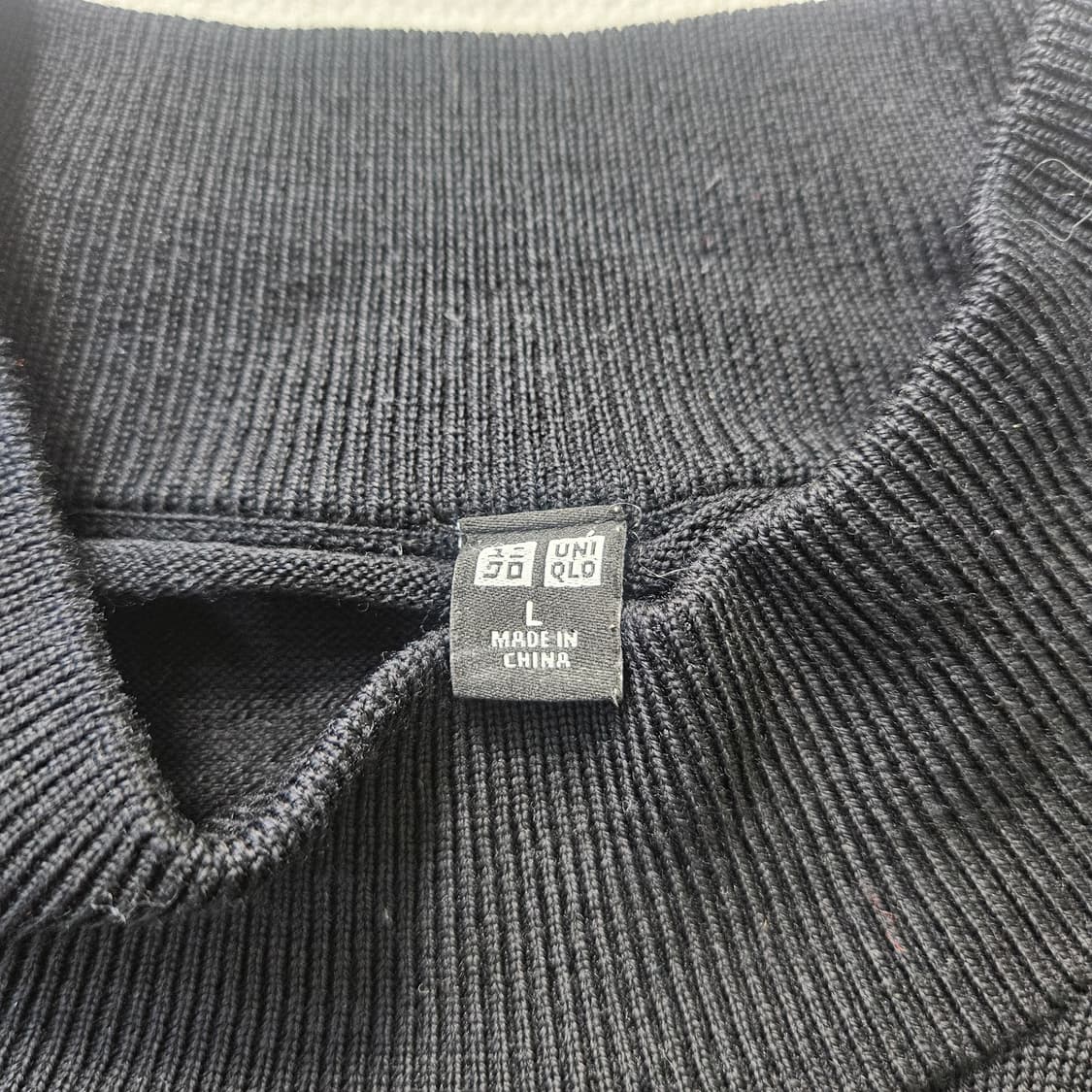 L 유니클로 반하이넥 반팔 니트 0401Y 상품이미지6