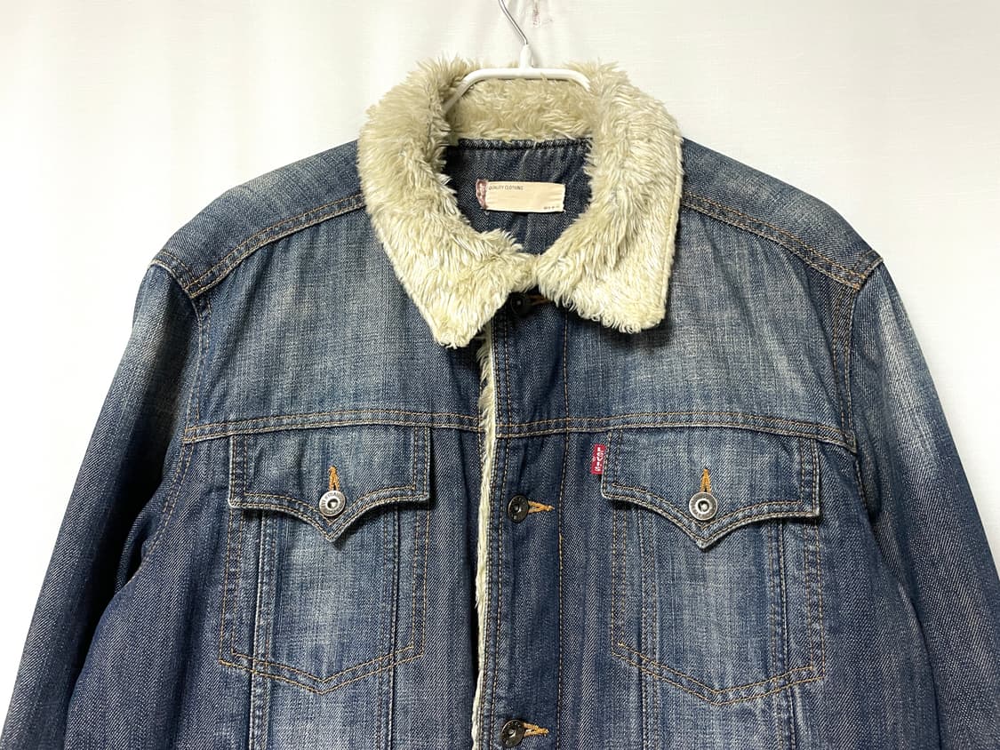 리바이스 양털 셰르파 워시드 데님 트러커 청자켓 M 상품이미지3