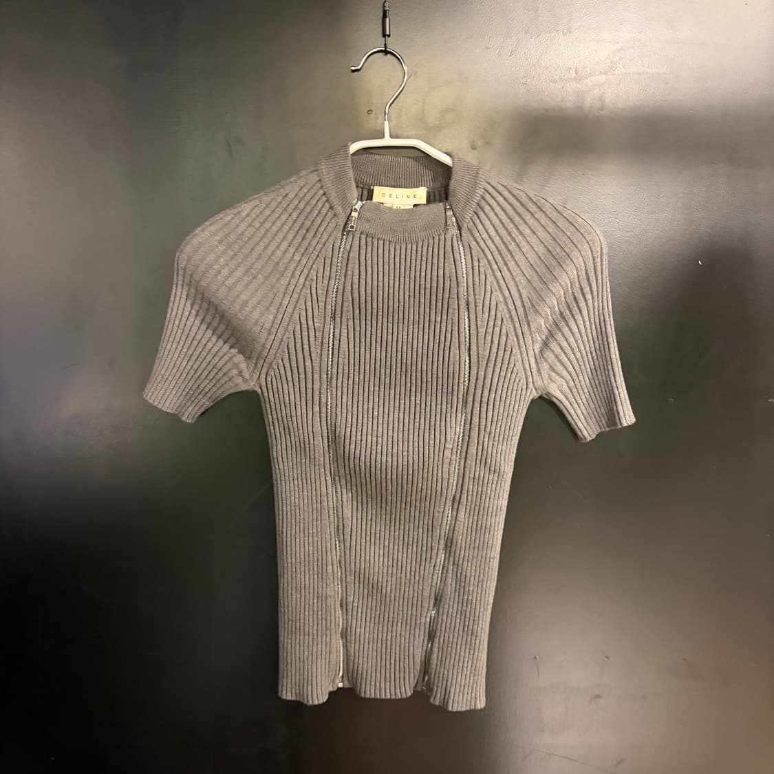 셀린느 지퍼 골지 반팔 니트 상품이미지1