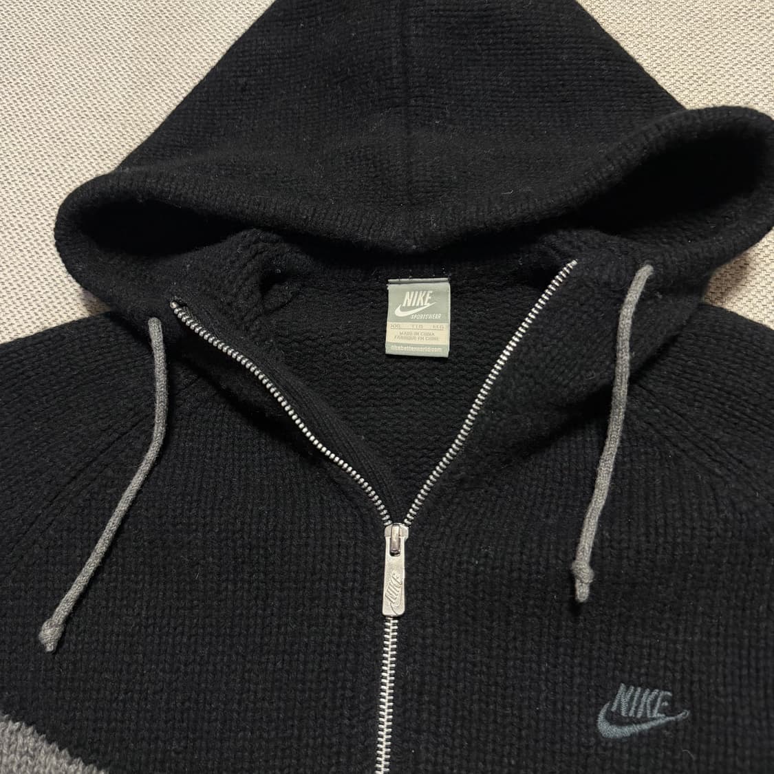 나이키 배색 니트 후드집업 상품이미지2