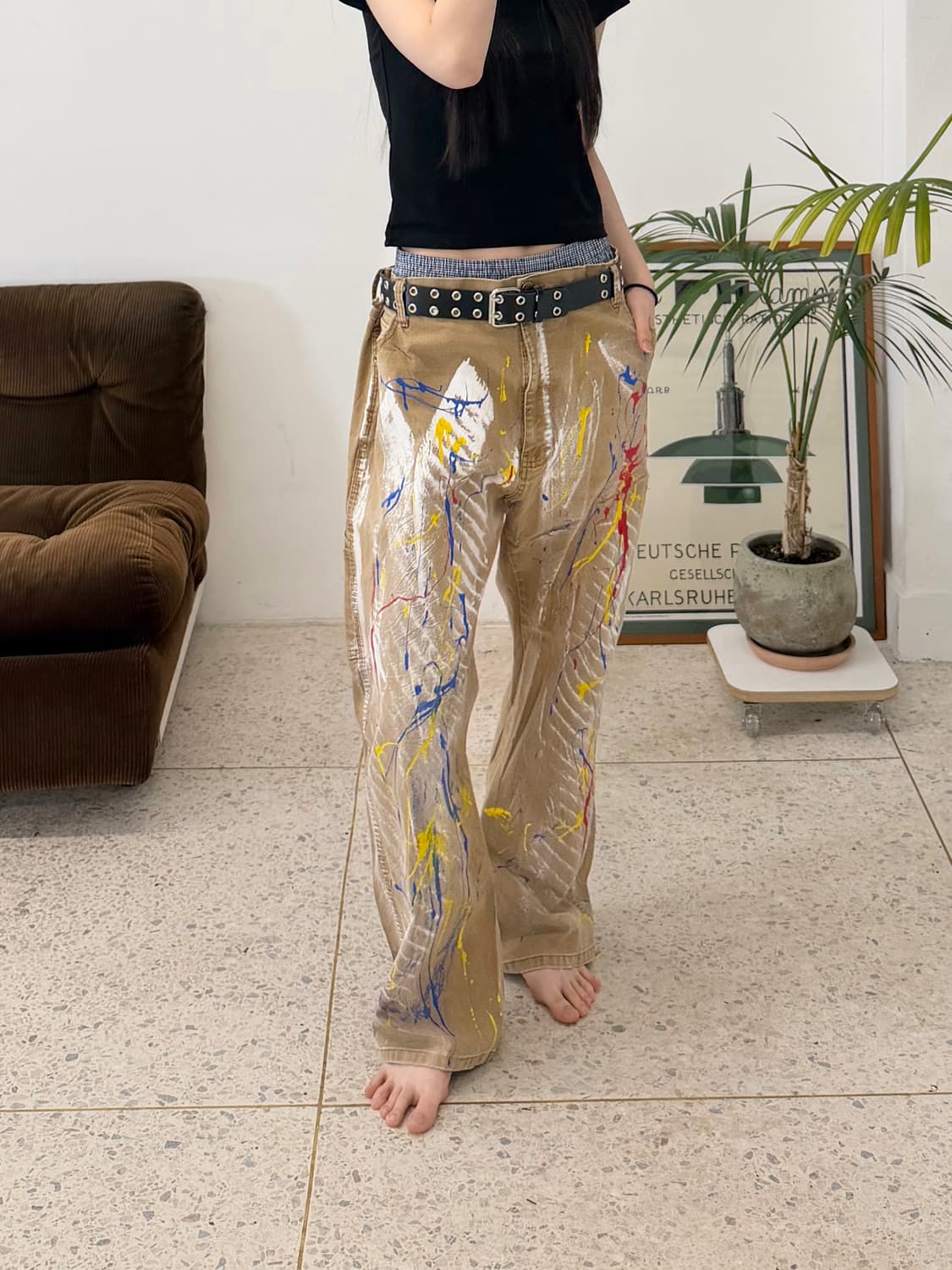 90s'커스텀 디키즈 워크팬츠 베이지 상품이미지2