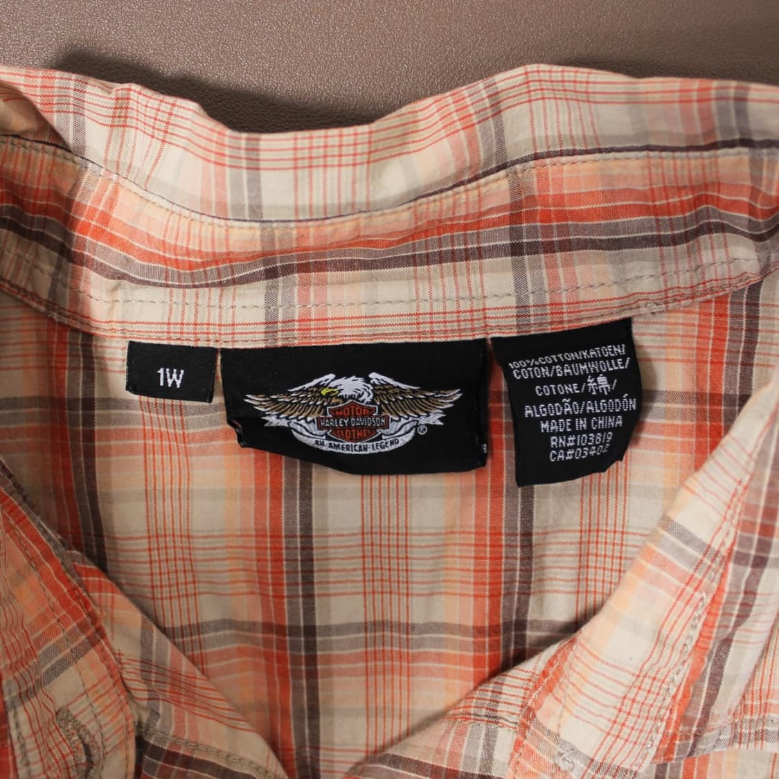 Harley-Davidson 자수 로고 체크 반팔 셔츠 상품이미지5