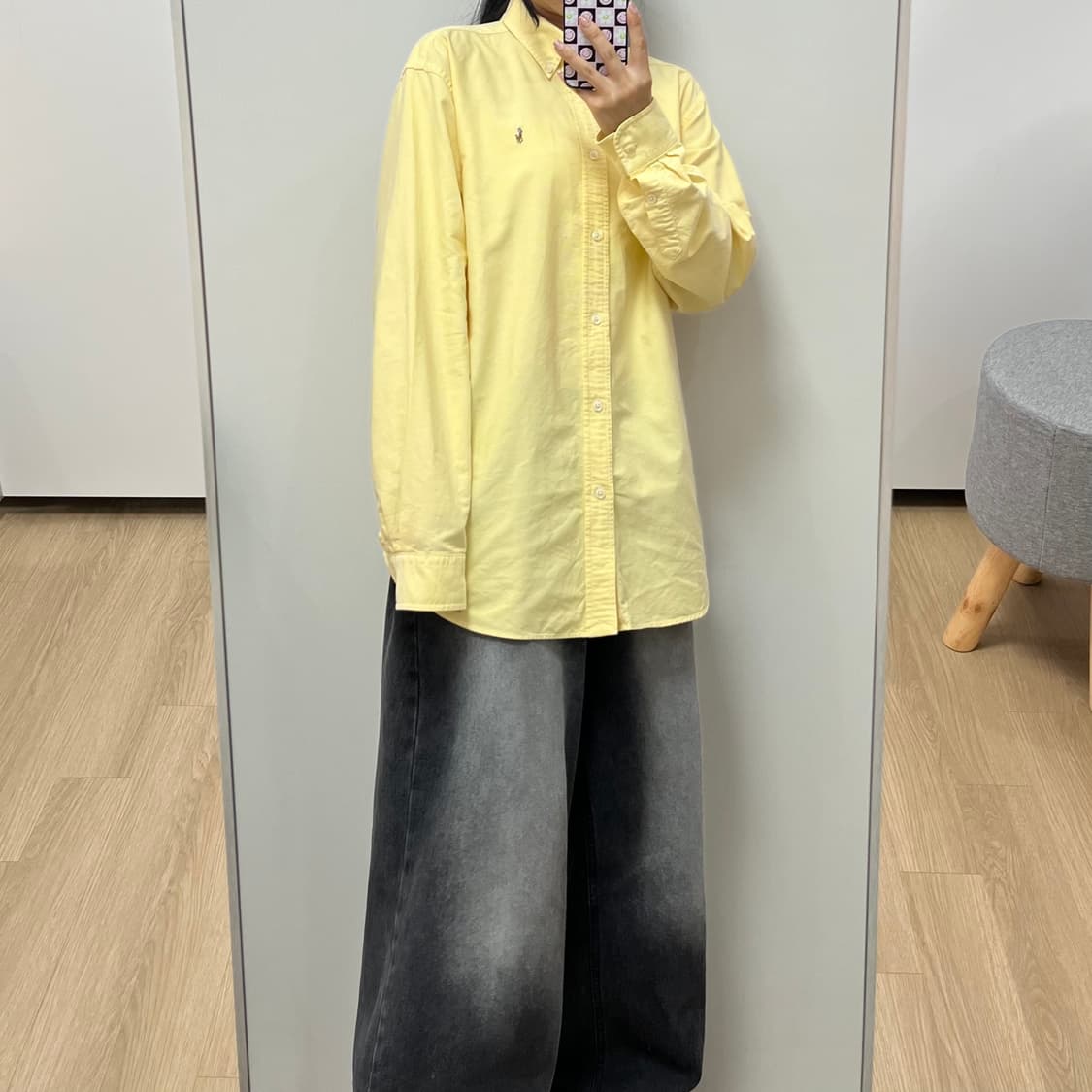 폴로 랄프로렌 코튼 옐로우 옥스포드 셔츠 남방 상품이미지1