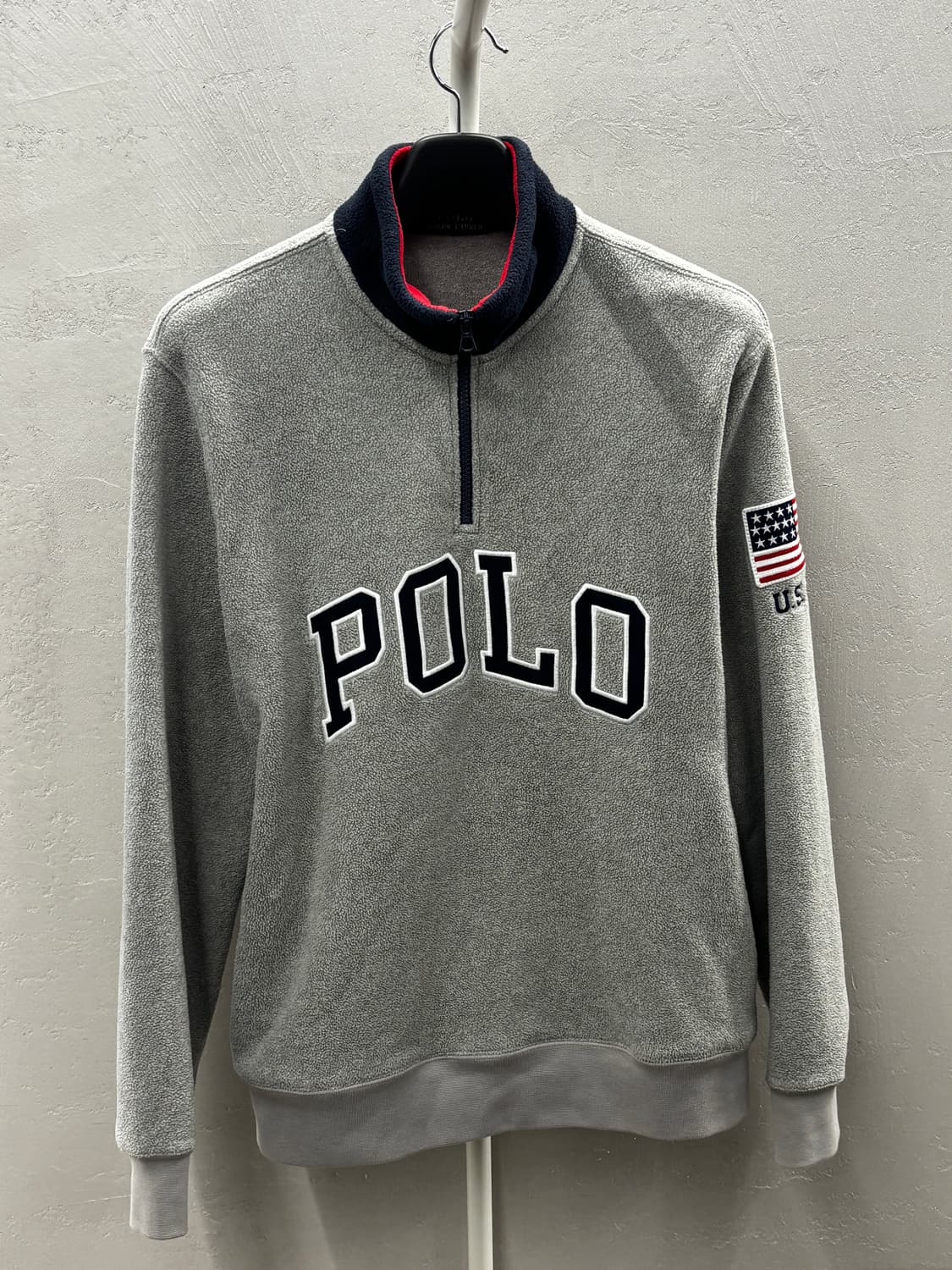 폴로 성조기 맨투맨 풀오버 그레이 M 상품이미지2