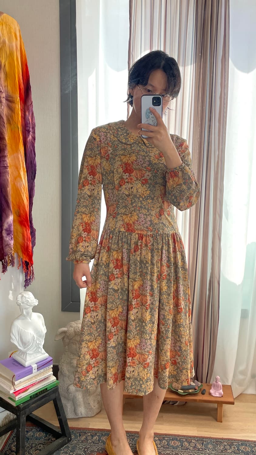 모리걸 플라워 가든 카라 원피스 일본 빈티지 상품이미지2