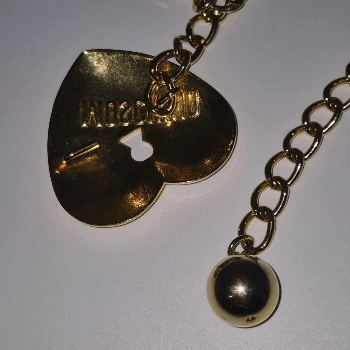 90s 모스키노 하트 자물쇠&열쇠 롱 체인 벨트 상품이미지9