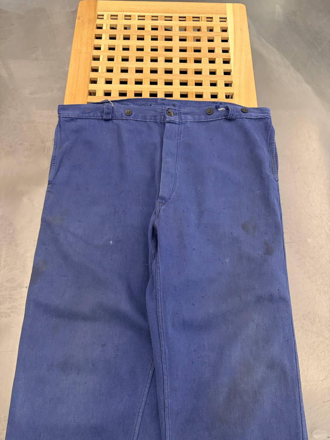 1950s FRENCH HAIRY INDIGO DENIM 프렌치워크팬츠 상품이미지3