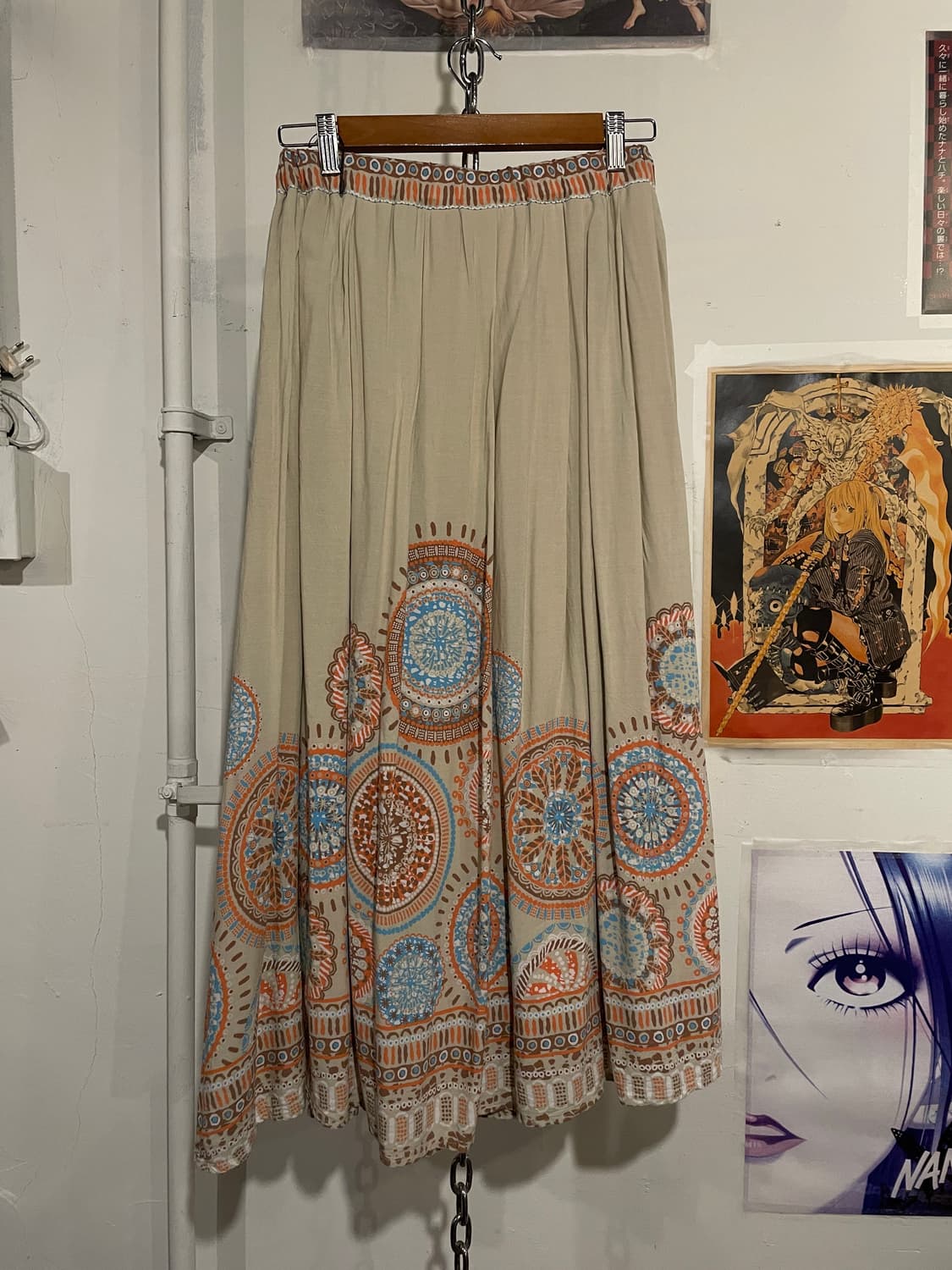 titicaca 티티카카 히피 에스닉 패턴 베이지 롱스커트 상품이미지4