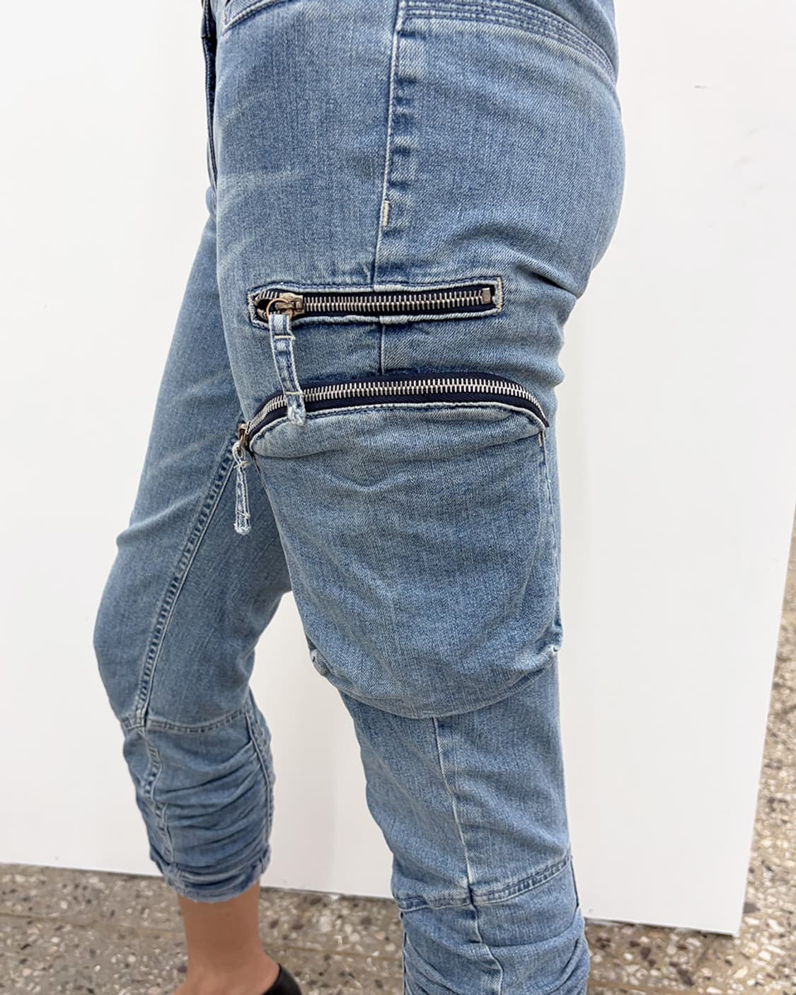 에르마노 설비노 셔링 디테일 카프리 데님 상품이미지4