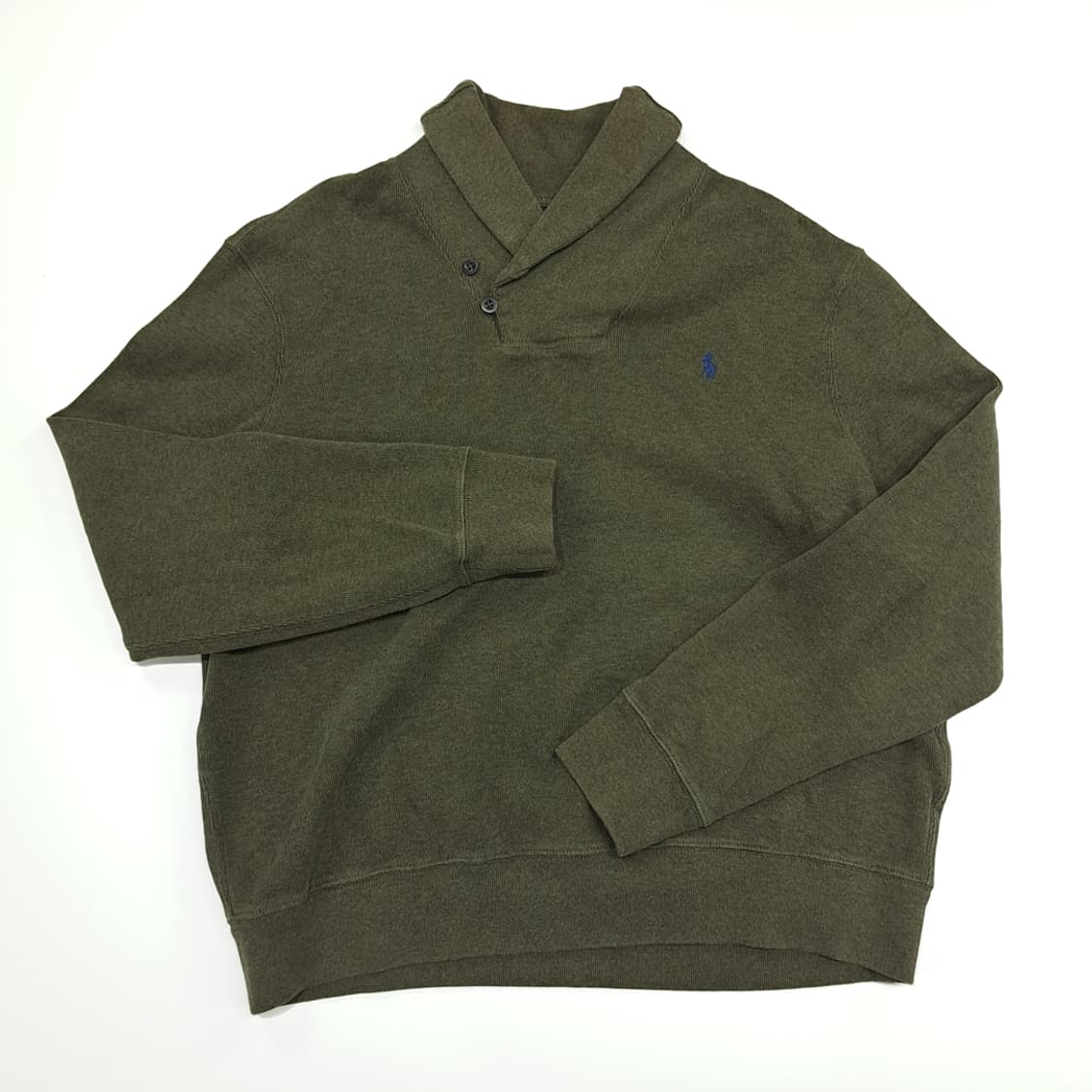 CN836 XL 폴로 랄프로렌 올리브그린 숄카라 긴팔 니트 스웨터 상품이미지2