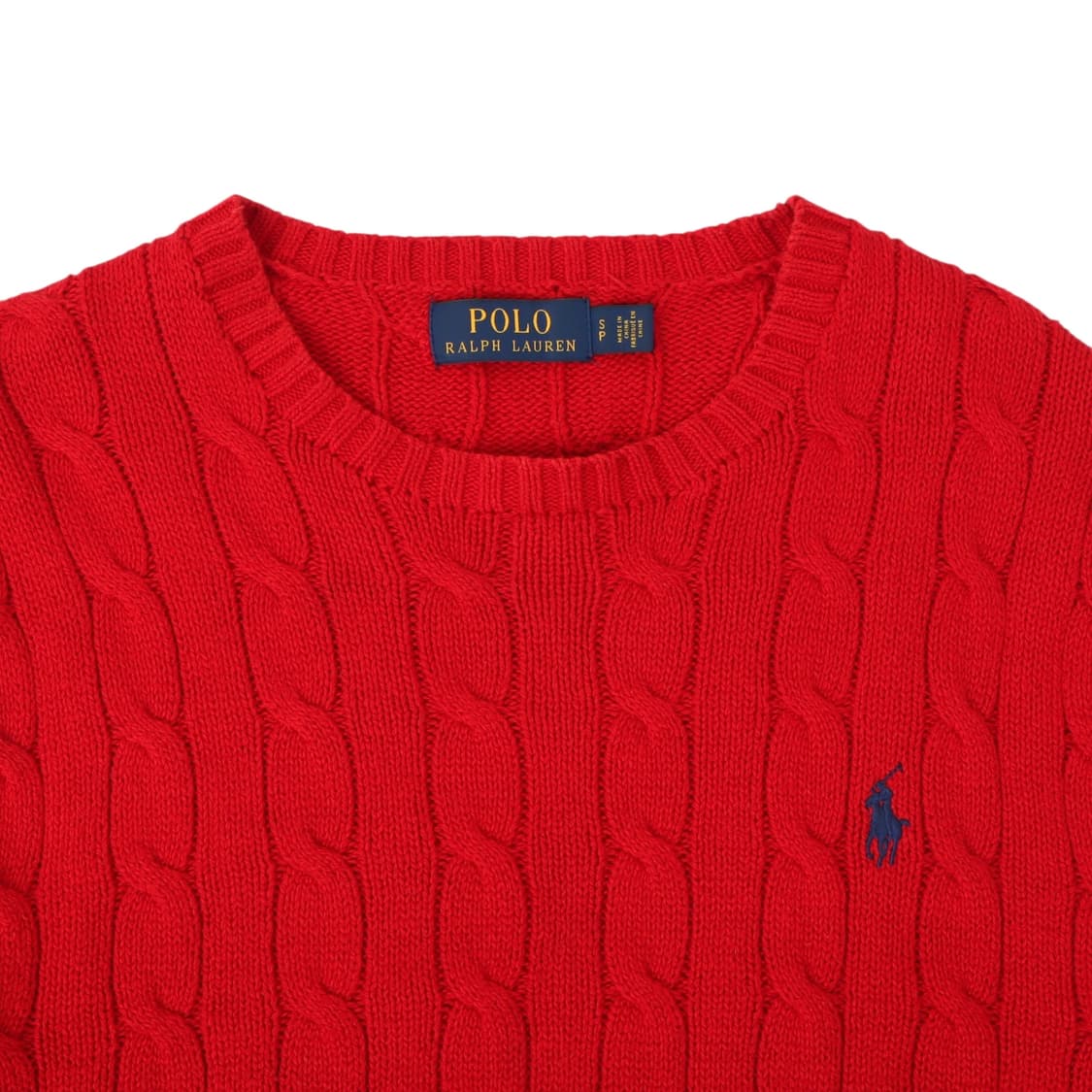 폴로 랄프로렌 레드 코튼 케이블 니트 스웨터 상품이미지2