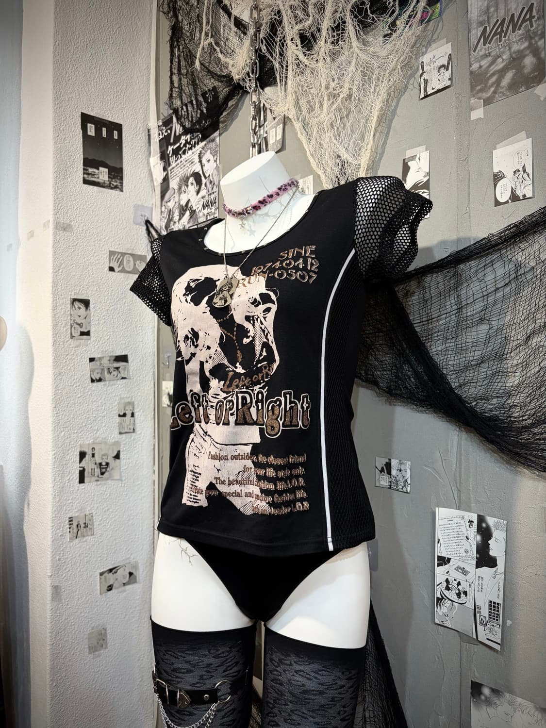 00's girl Printing Glitter mesh rivet 상품이미지5
