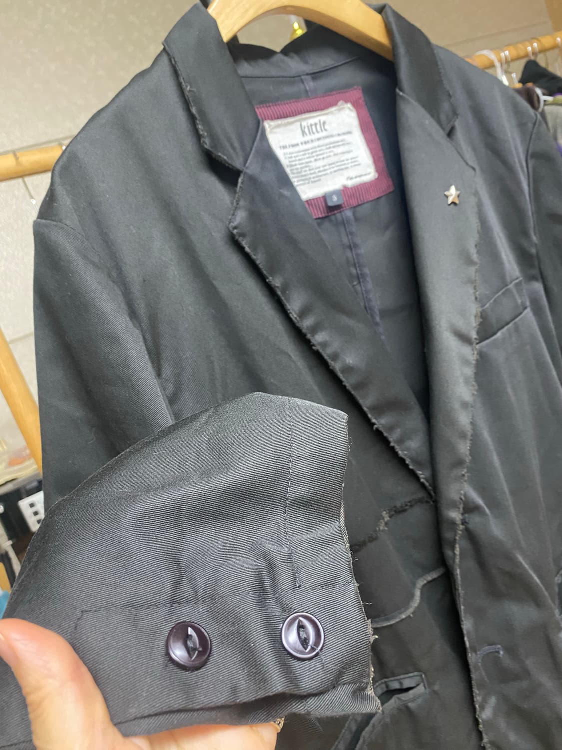 Kittle 블랙 면자켓 상품이미지4