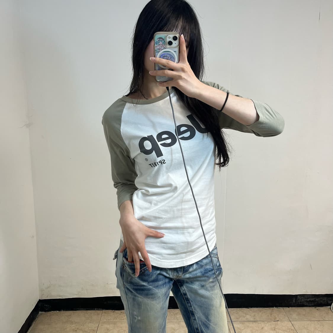 Jeep beige raglan long sleeve 상품이미지2