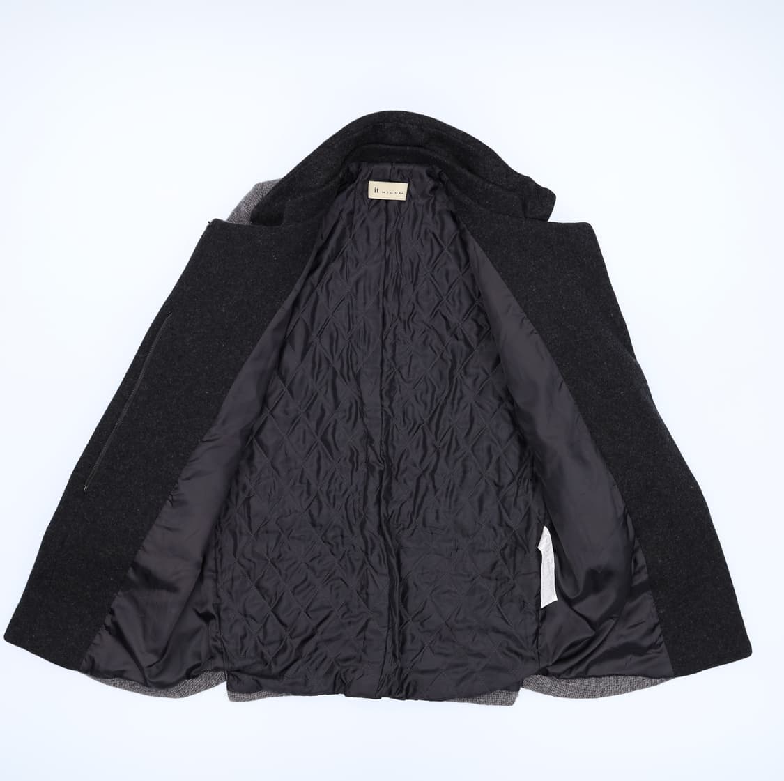 [88-94-165] 잇미샤 여성 울 혼방 싱글 코트 배색 3848 상품이미지3