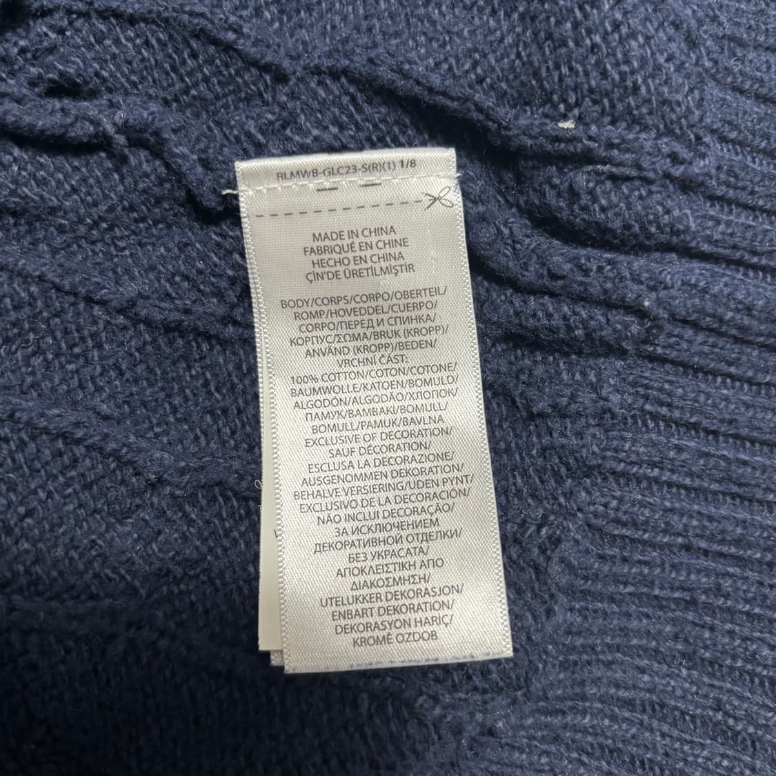 L 폴로랄프로렌 레드 포니 네이비 케이블 코튼 니트 상품이미지5