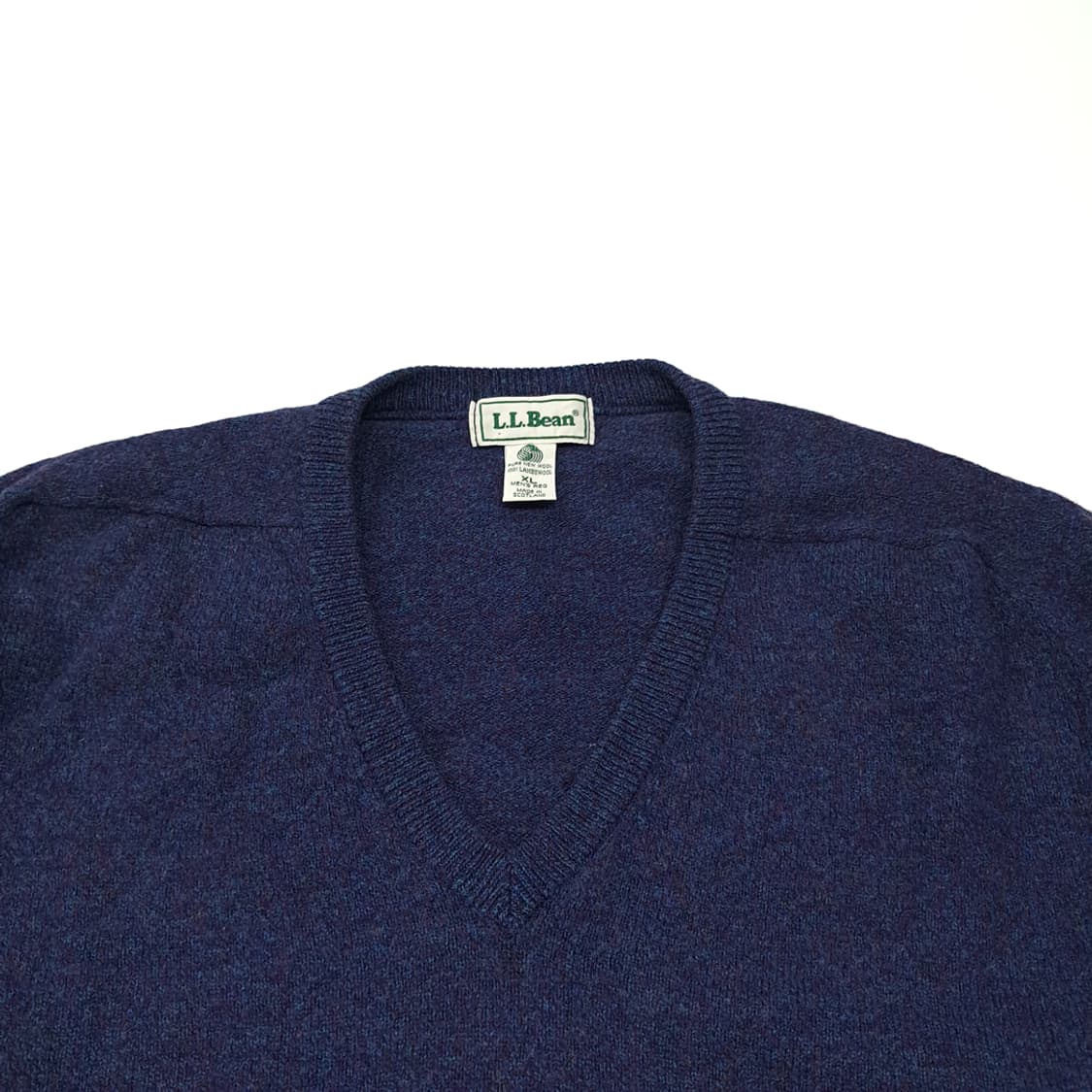 CL104 XL 엘엘빈 퓨어 울 네이비 & 퍼플 멜란지 V넥 니트 상품이미지2