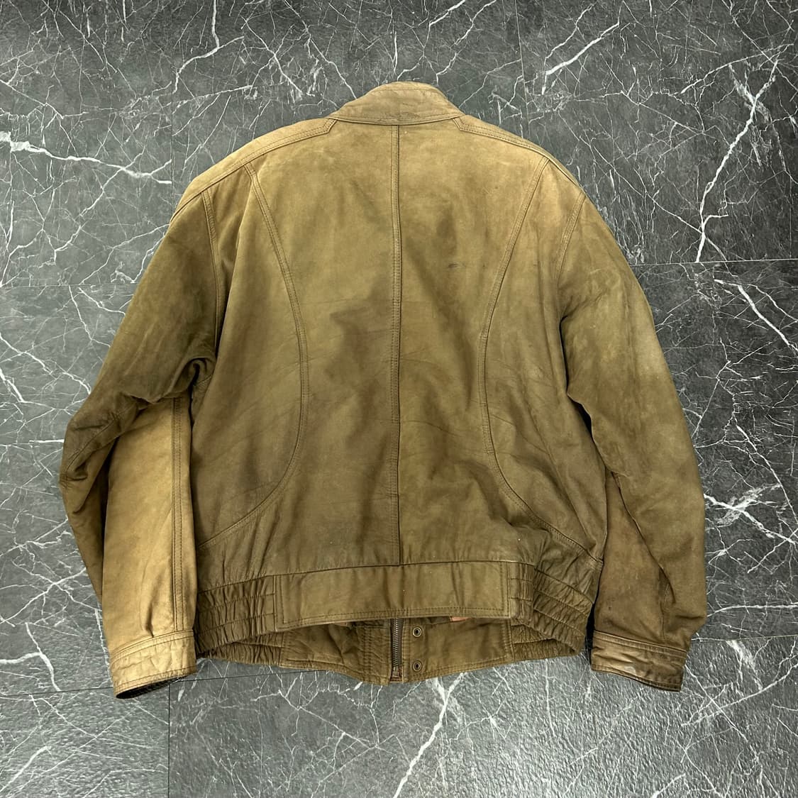 H.B Leather 90s 하이넥 소가죽 봄버 자켓 상품이미지6