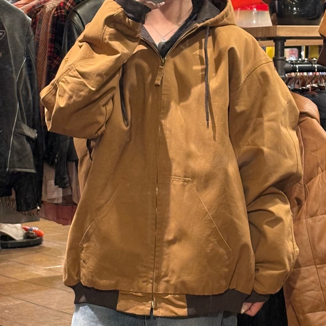 [HI] VTG 후드 워크자켓 카멜 상품이미지2