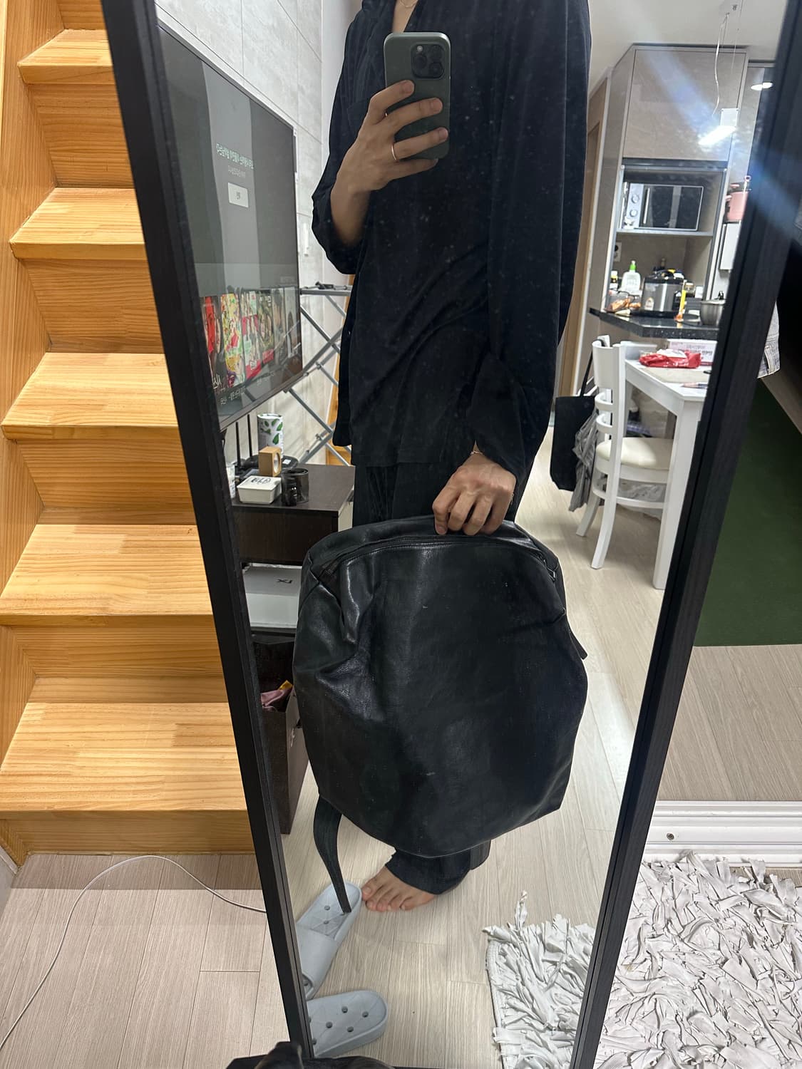 우영미 리얼 레더 백팩 라지 os 상품이미지7