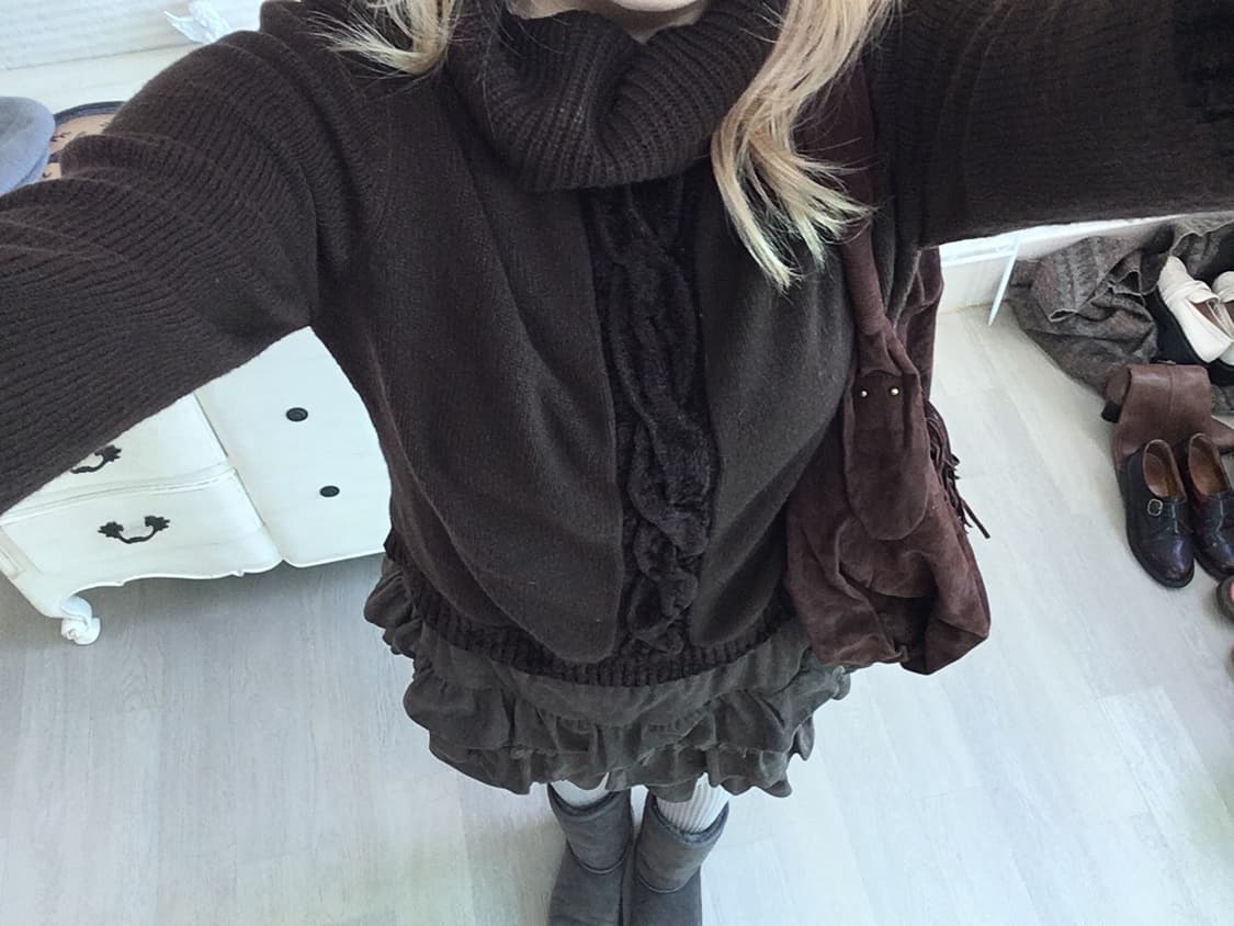 jpn vintage brown twist pullover knit 상품이미지3