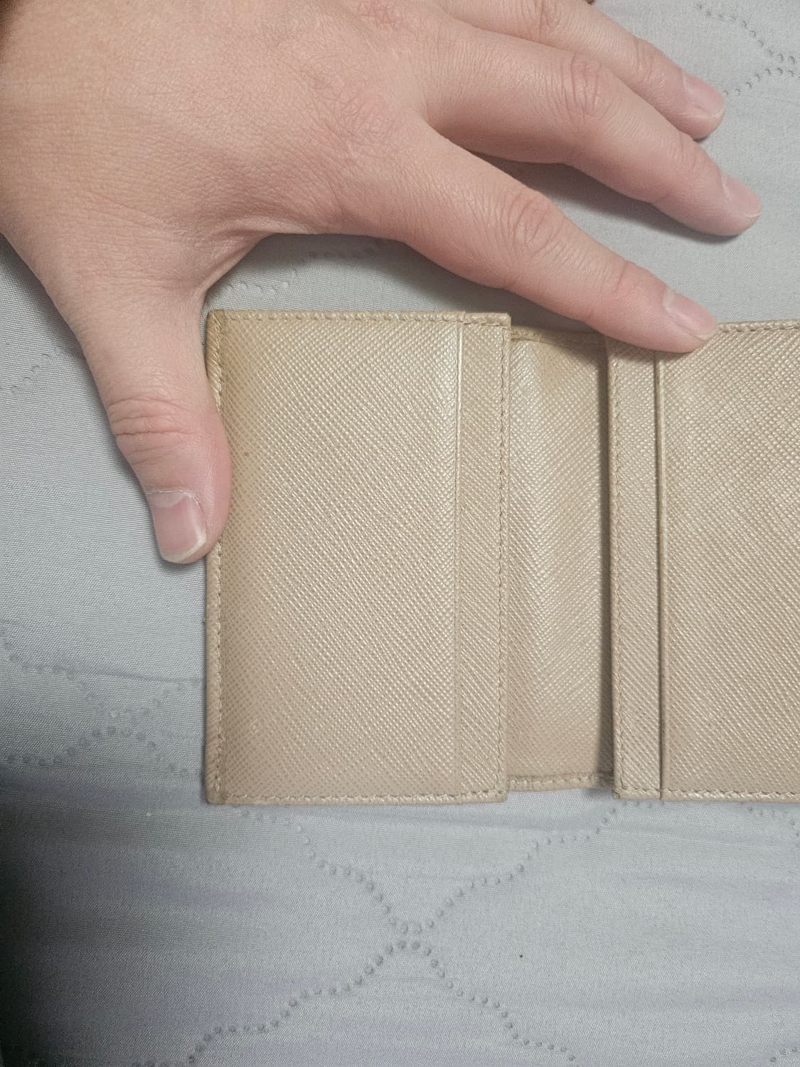 프라다 스몰 사피아노 레더 월렛 샌드 카라멜 상품이미지7