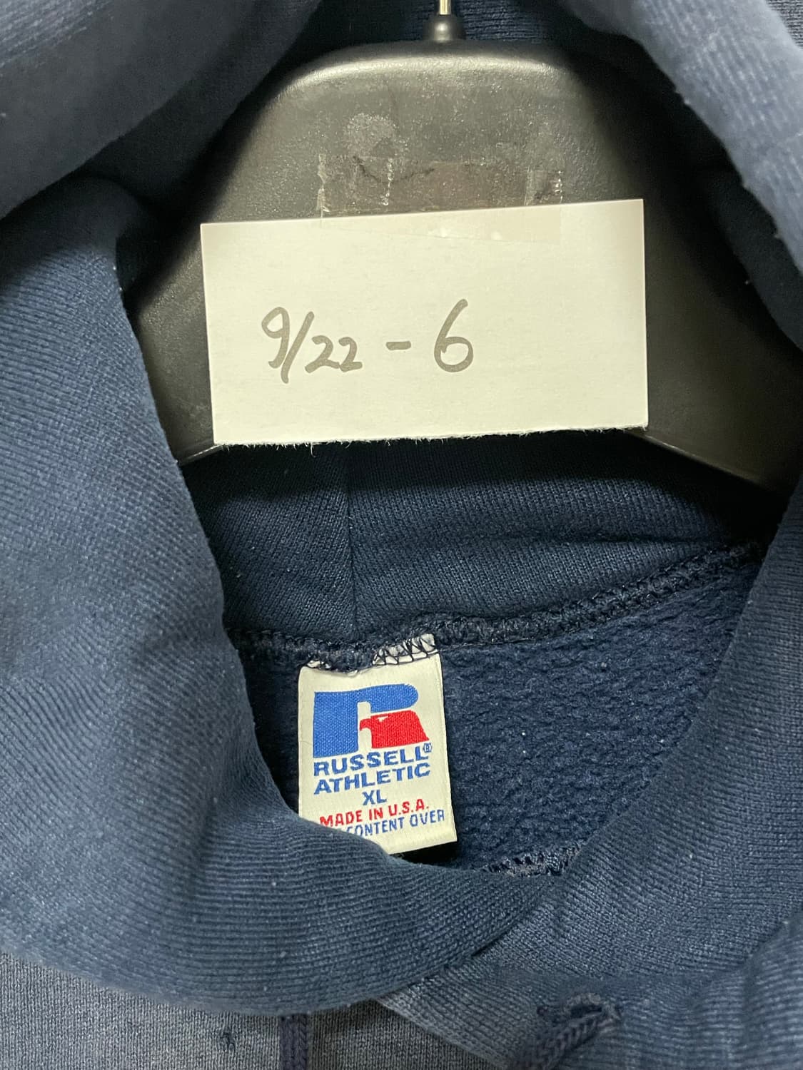 (XL) 90s 러셀 애슬래틱 50/50 후드 네이비 상품이미지3