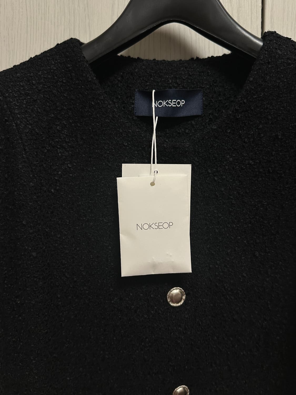 <새제품/녹섭> Modern black tweed jacket (미디움) 상품이미지4