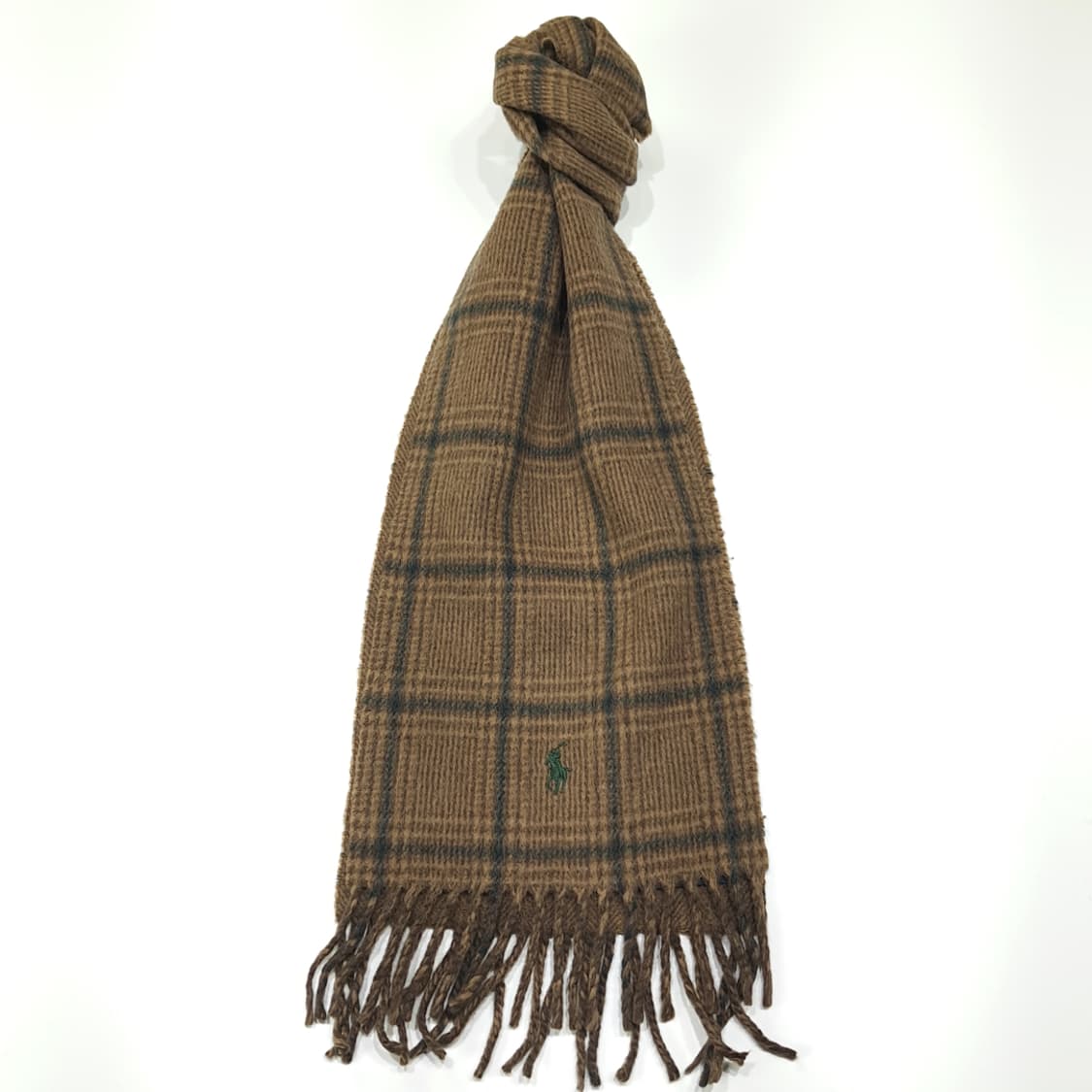 MX401 폴로 울 양면 브라운체크 머플러 목도리 상품이미지1