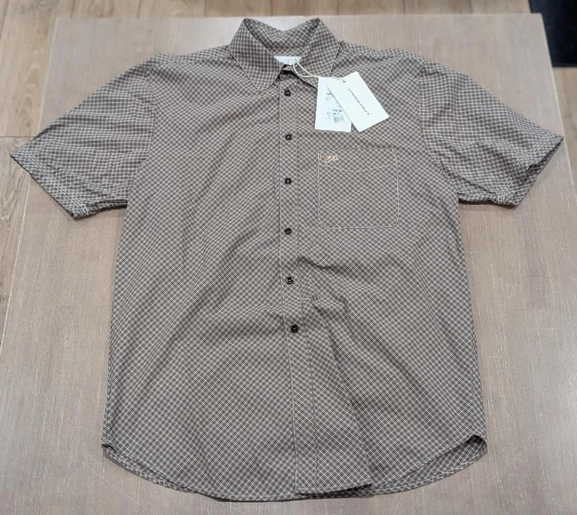 ERL 이알엘 마이크로 플래드 롱라인 반팔 버튼업 스포츠 셔츠 상품이미지1