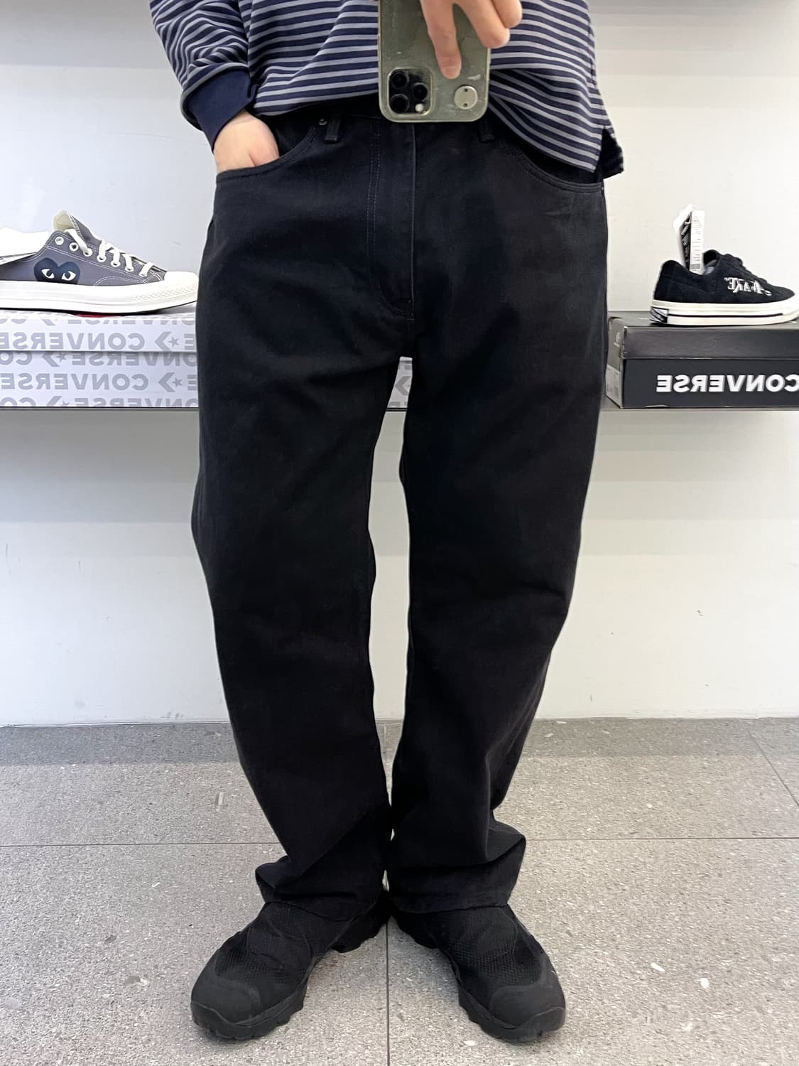 리바이스 lot 505 화이트 탭 블랙 데님 진 상품이미지1