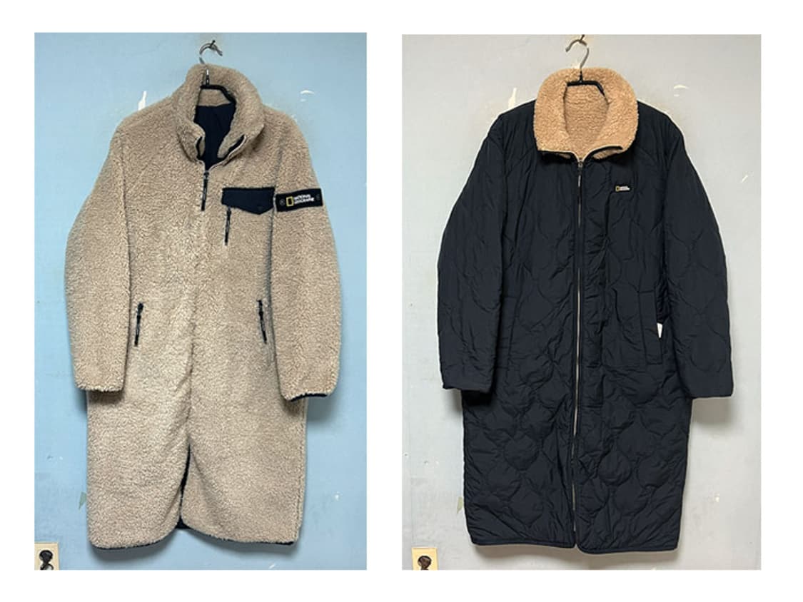 내셔널지오그래픽 남자 롱점퍼 양면 퀼팅 뽀글이 M 95 상품이미지1